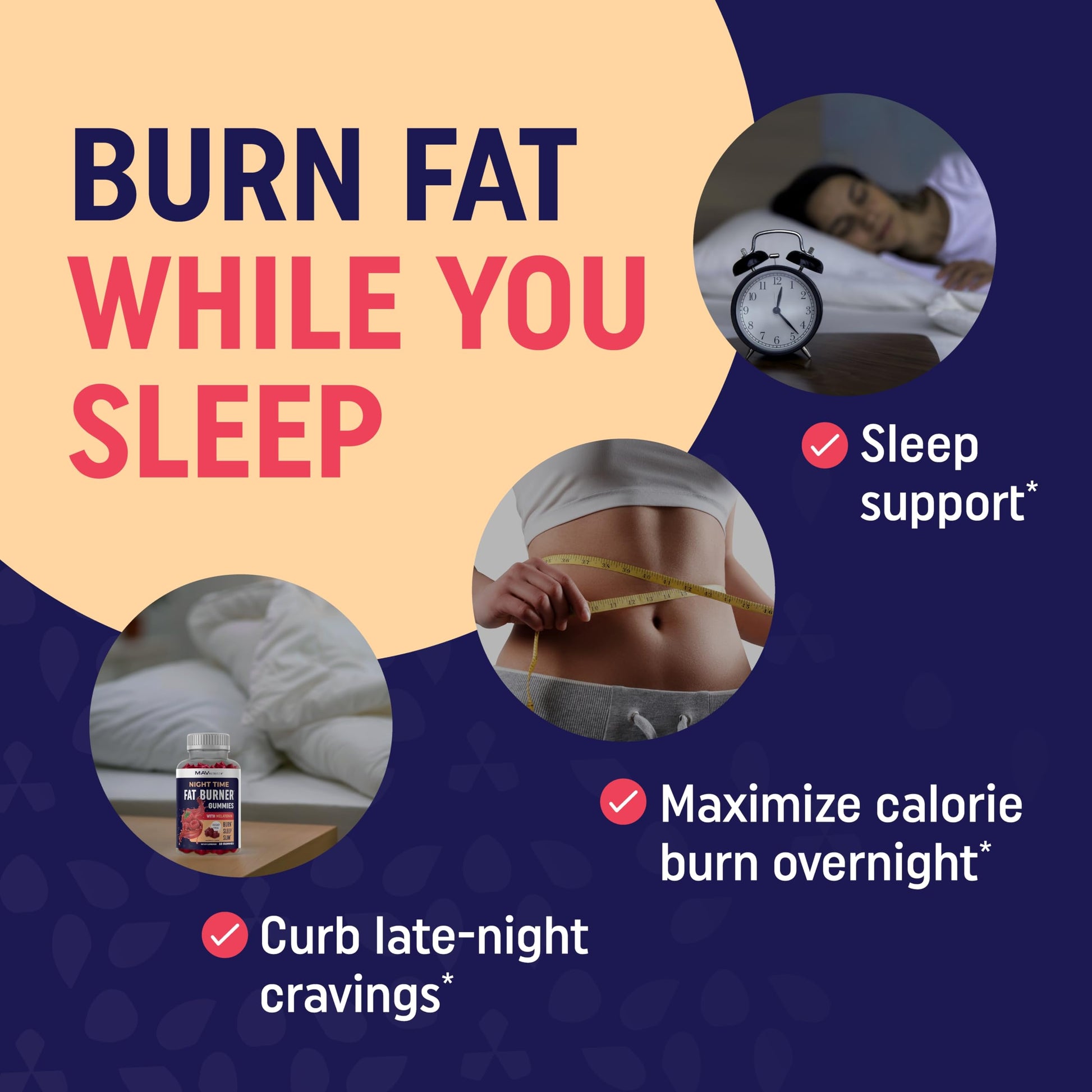 Sugar-Free Night Time Fat Burner Gummies for Sleep & Weight Loss Support | Hunger - AB Mystery