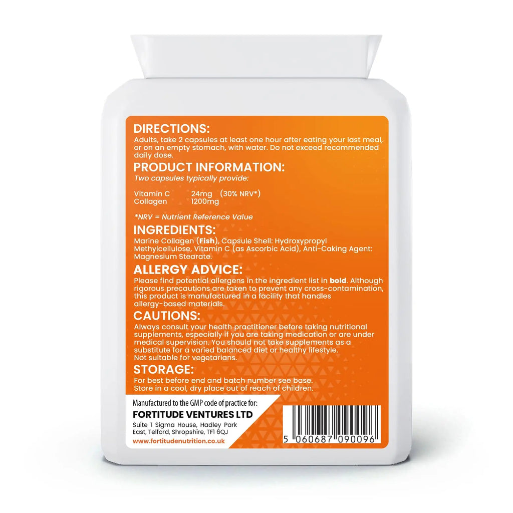 Marine Collagen Capsules | Hydrolyzed Marine Collagen with Vitamin C | High Strength Collagen - AB Mystery