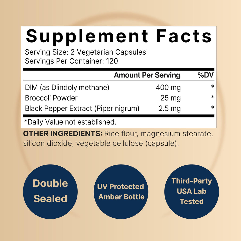 NatureBell DIM 400mg as Diindolylmethane, 240 Veggie Capsules | with Broccoli & Black Pepper - AB Mystery
