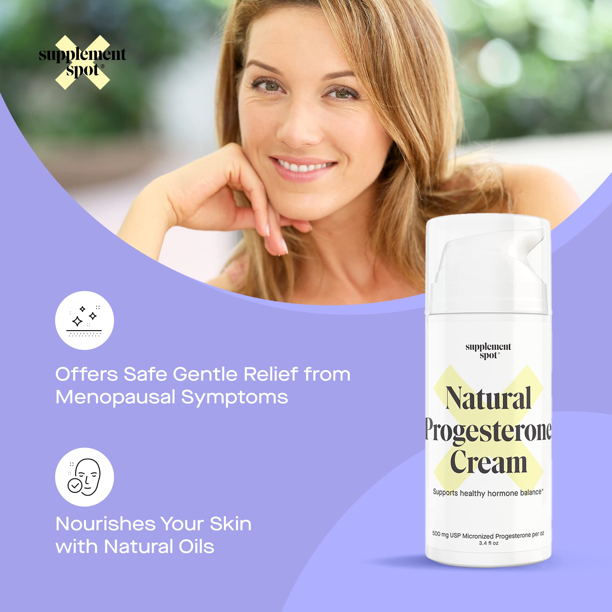 Supplement Spot Natural Progesterone Cream for Women – Micronized Bioidentical Progesterone Cream - AB Mystery