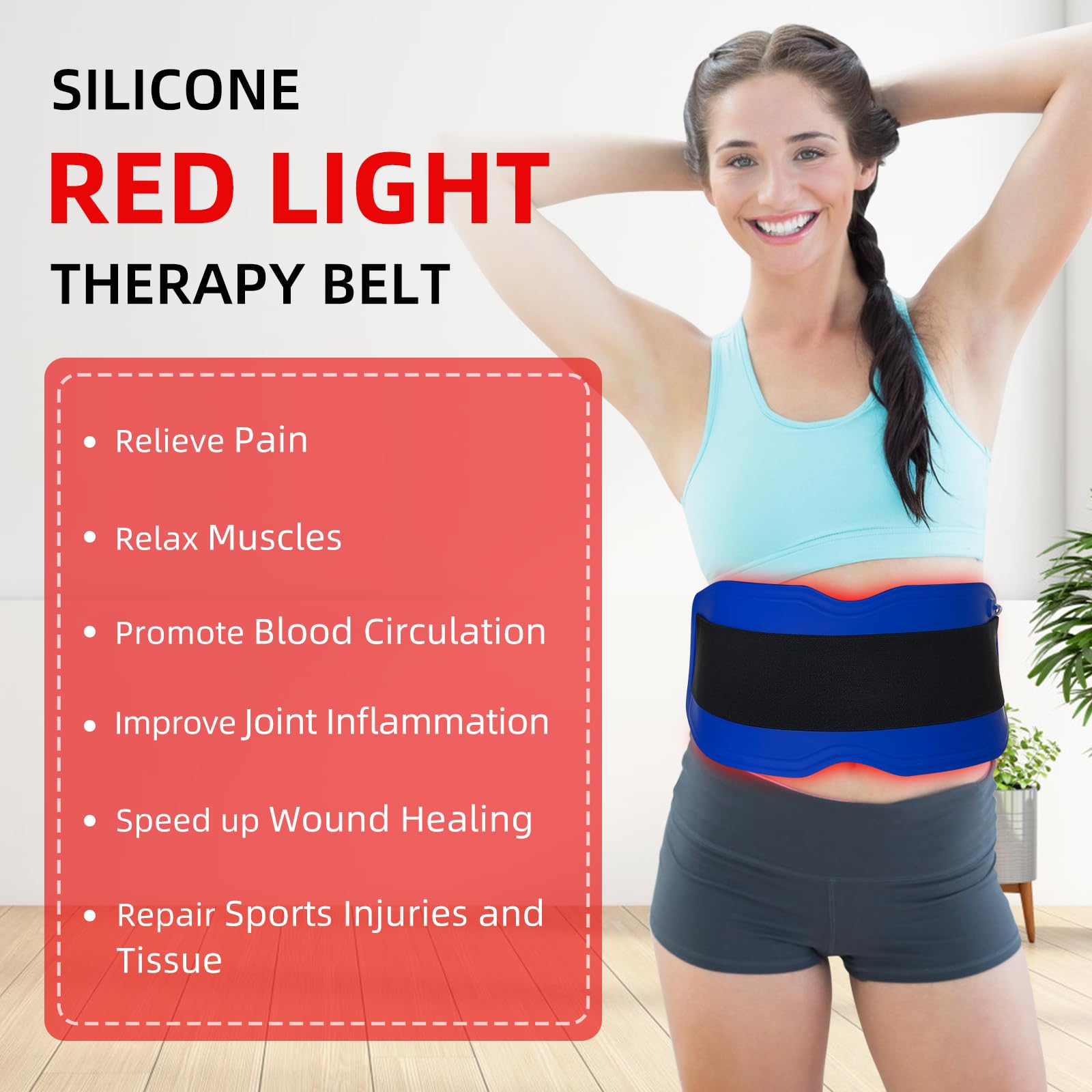 Yoveck Red Light Therapy Belt, Silicone Red Light Therapy Pad Near Infrared Light Therapy - AB Mystery