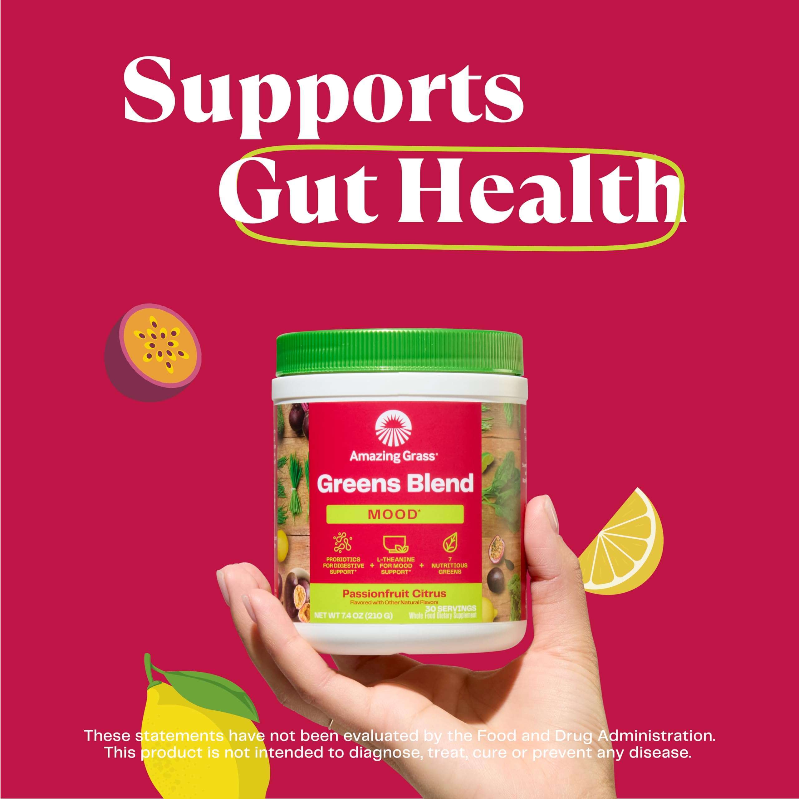 Amazing Grass Greens Blend Mood: Super Greens Powder Smoothie Mix for Mood, Relaxat - AB Mystery