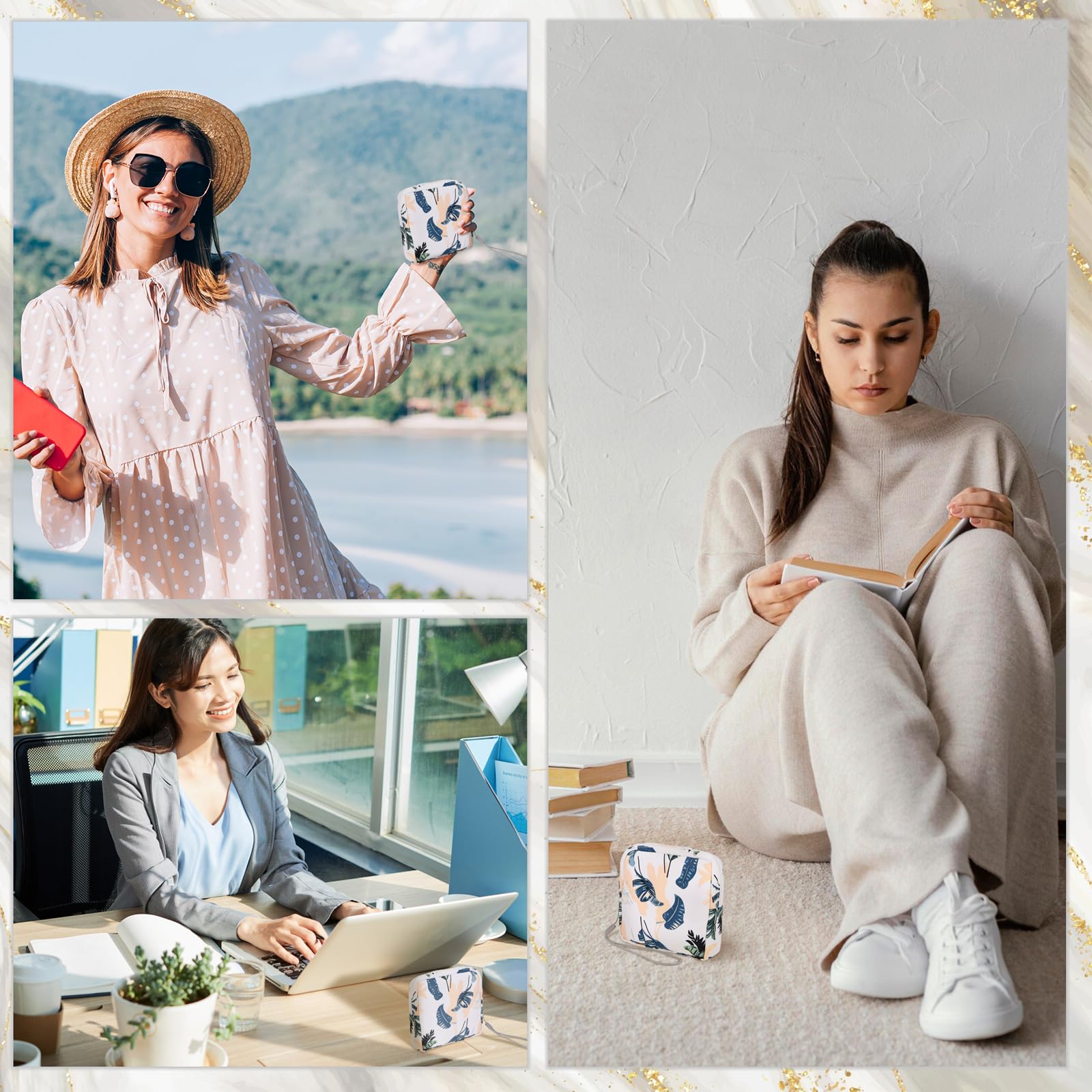 4Pcs Sanitary Napkin Storage Bag, Small Menstrual Period Bag Period Pouch Waterproof - AB Mystery