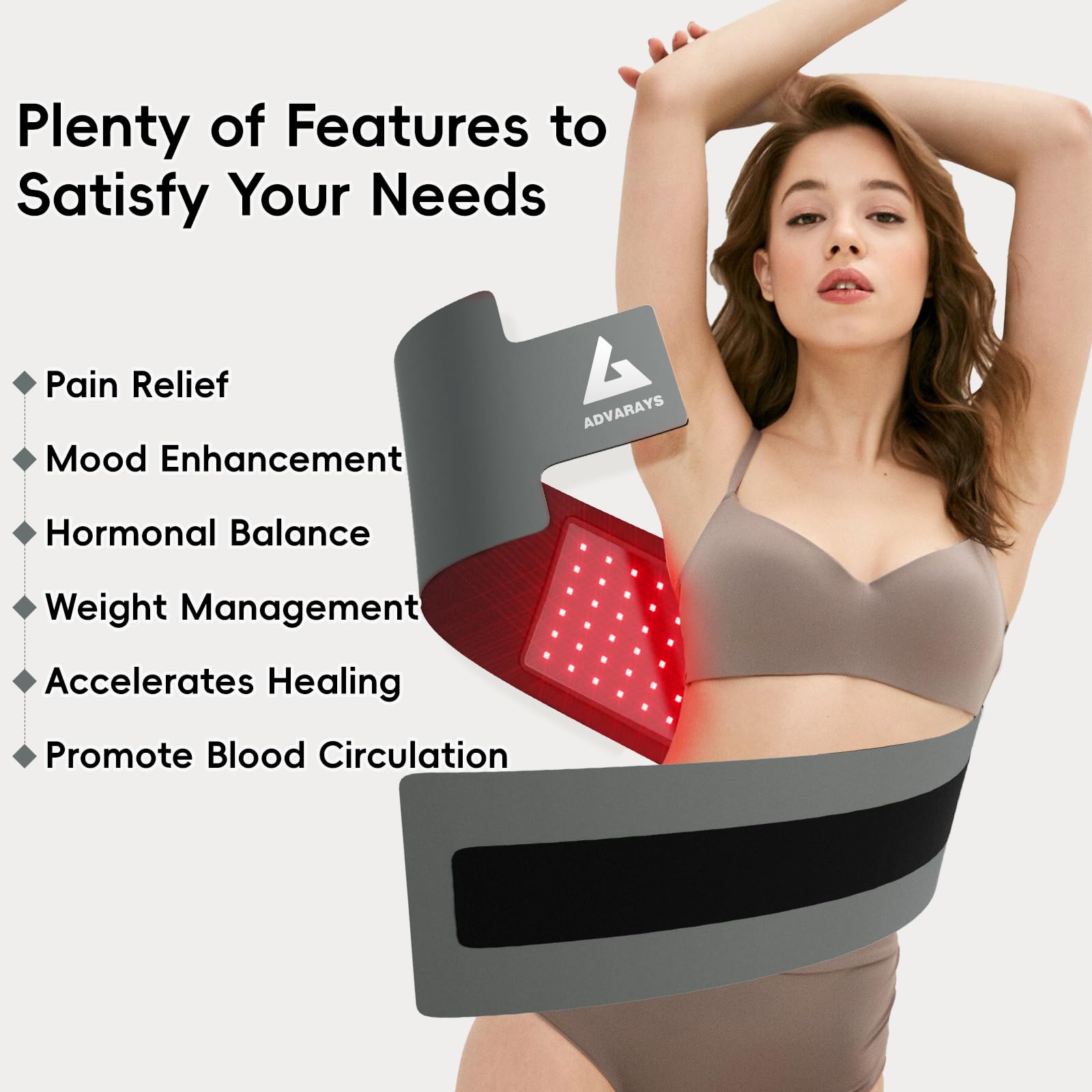 Red Light Therapy Infrared Belt: Pain Relief Body Pad 100 LEDs Red Light Therapy Belt - AB Mystery