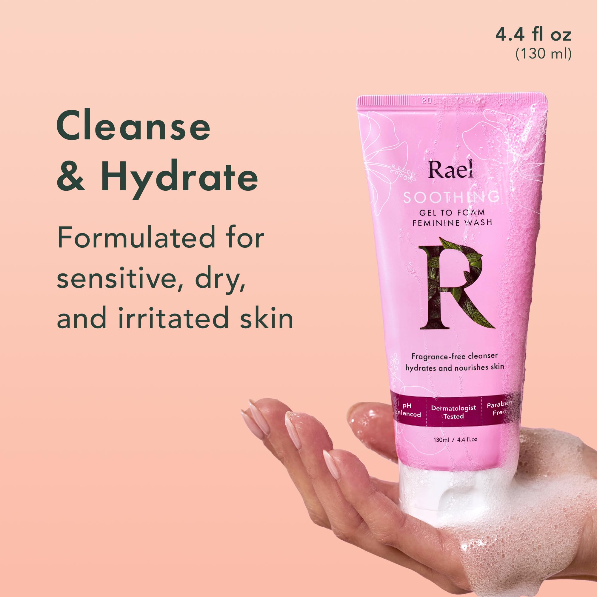 Rael Feminine Wash, Soothing Gel to Foam Wash - pH Balance Feminine Wash for Women, Intimate Wash - AB Mystery