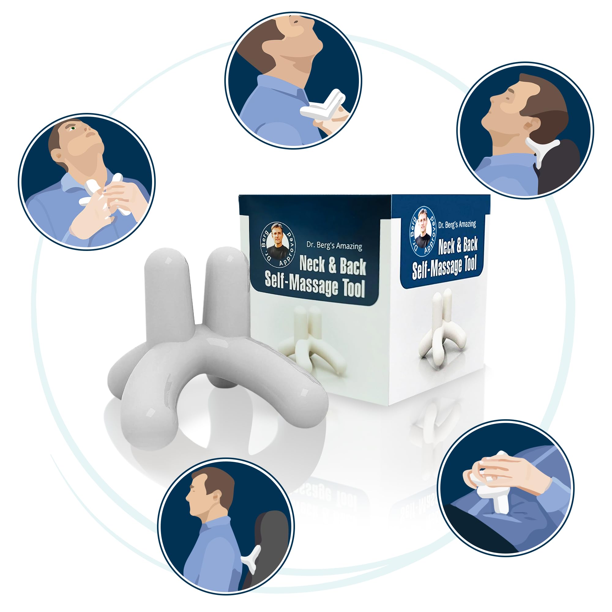 Dr. Berg’s Self-Massage Tool, Best for Back Pain Relief, Handheld Neck and Lower Back - AB Mystery