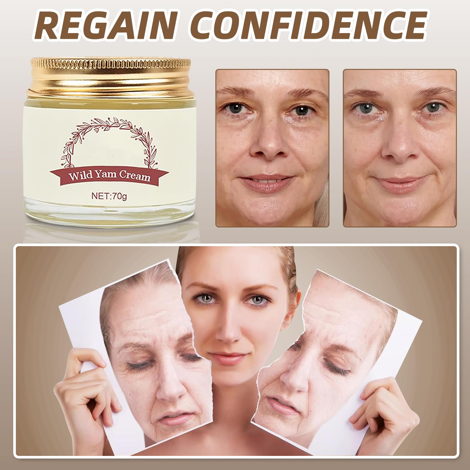 Kverg Wild Yam Cream - Wild Yam Cream Organic for Women, Hormone Balance, Yam Cream - AB Mystery