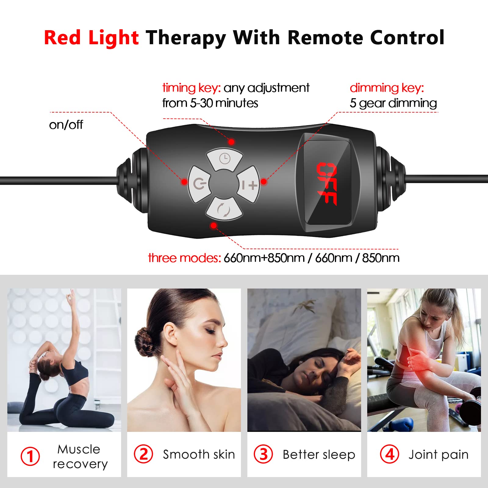 RUISQM Red Light Therapy Lamp, Infrared Light Therapy with Stand - 660nm Redlight & 850nm - AB Mystery
