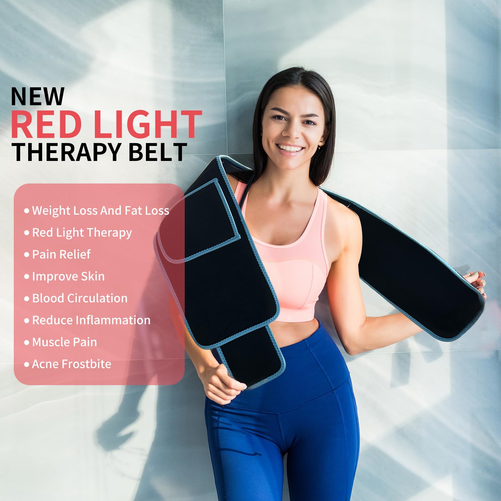 Red Light Infrared Therapy Belt: Pain Relief Device LED Red Light Therapy Lamp Near Body Large Pad Wrap - AB Mystery