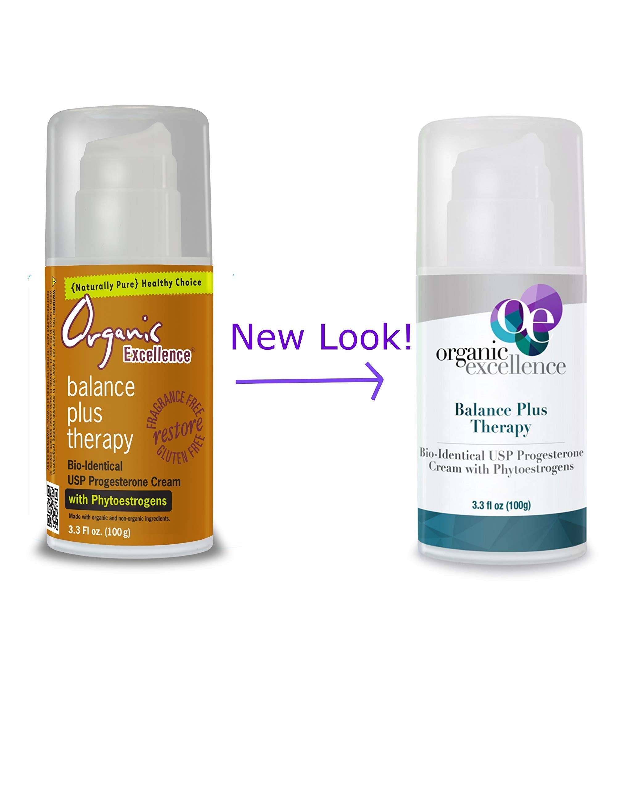 Organic Excellence Balance Plus Therapy Bio-Identical Progesterone Cream with Phytoestrogens - 3 oz - AB Mystery