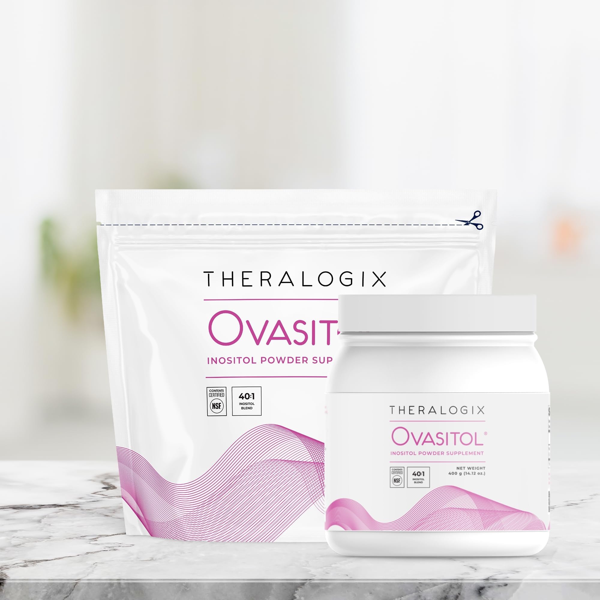 Theralogix Ovasitol Inositol Powder - 60 Servings - Myo-Inositol & D-Chiro Inositol - AB Mystery