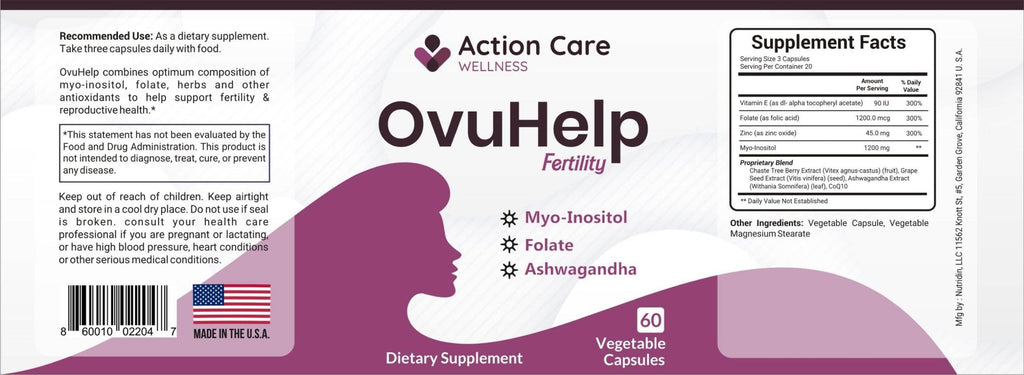 OvuHelp Fertility For Women combines optimum composition of world-renowned herbs, nutrients Action Care Wellness