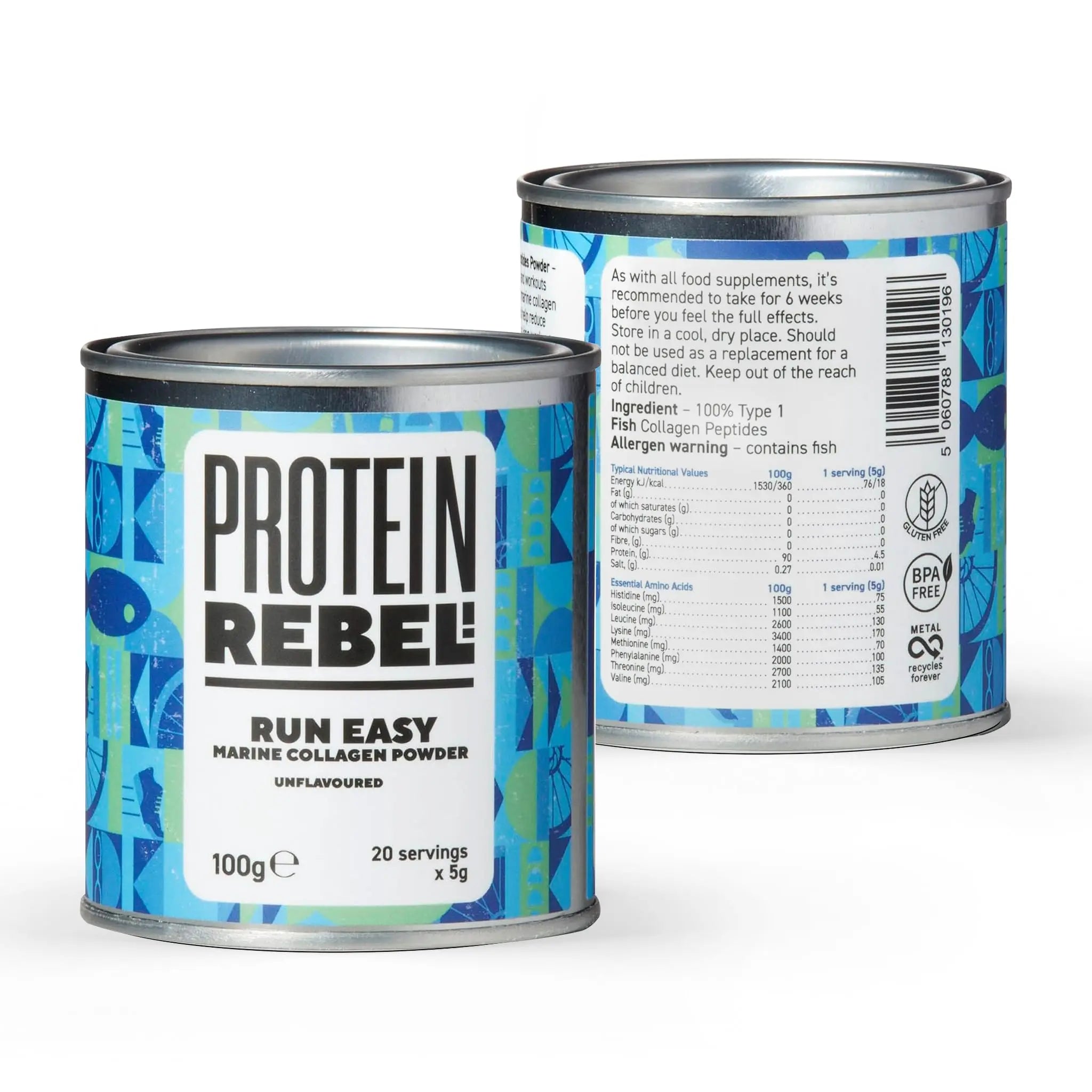 Protein Rebel - Run Easy Marine Collagen Powder for Running, Joint Support - Unflavoured Powder Collagen - AB Mystery