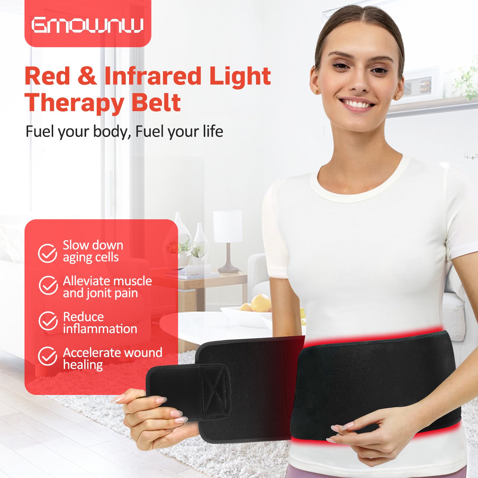 Red Light Therapy for Body, Infrared Light Therapy for Shoulder Waist Muscle Pain Relief - AB Mystery