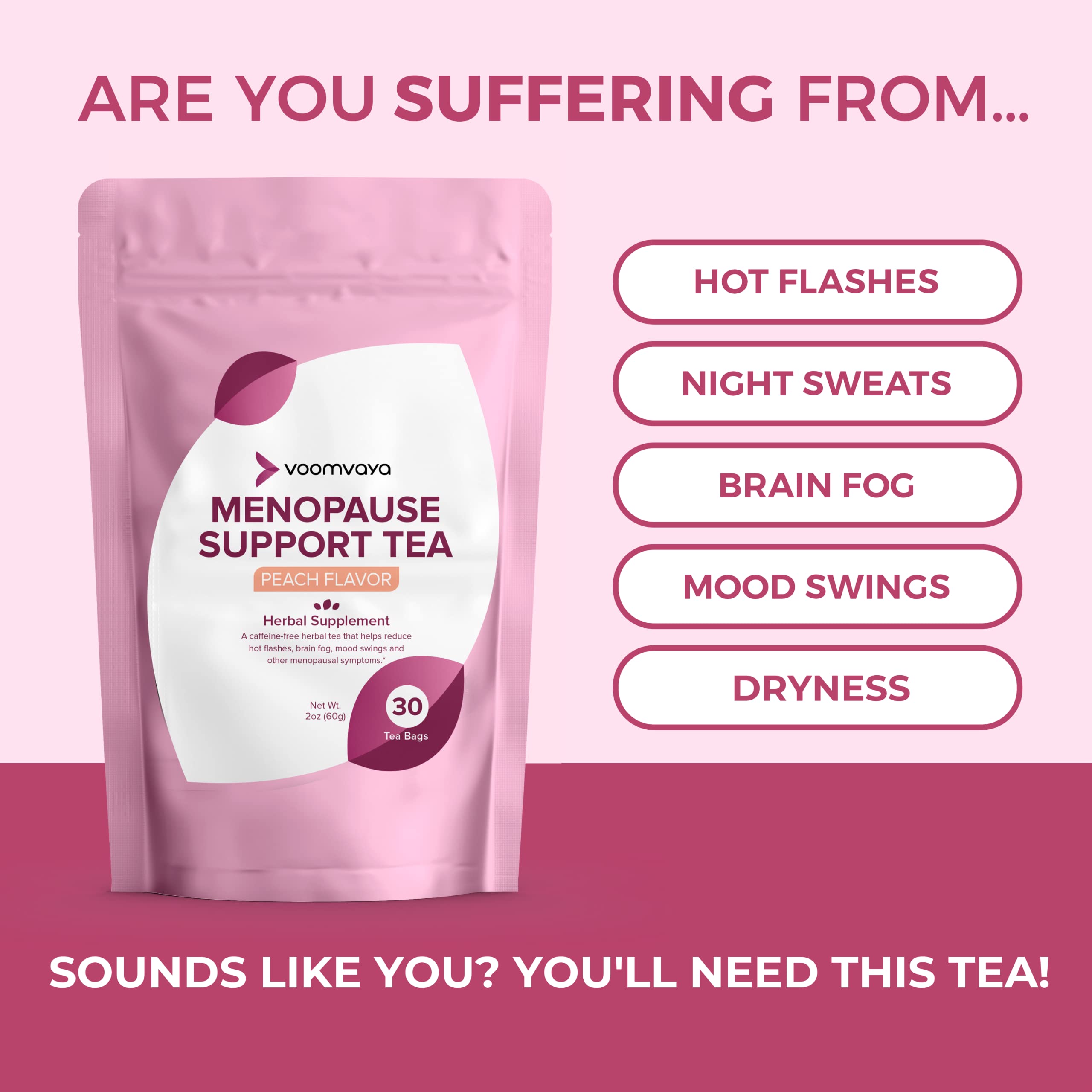 VoomVaya Menopause Support Tea - Natural Menopause Relief For Women - AB Mystery