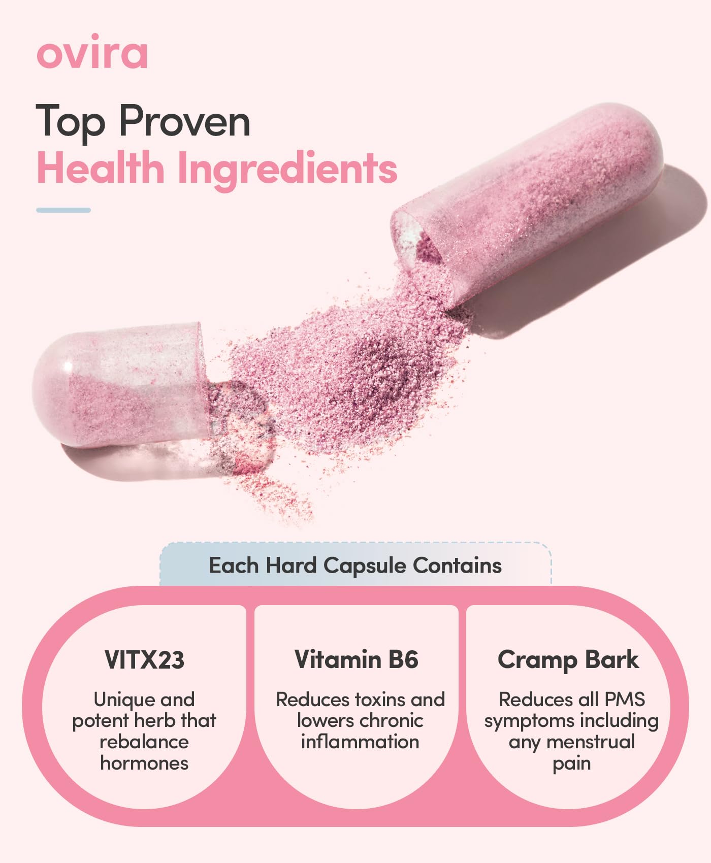 Ovira PMS Supplement for Women | Vitex Berry Extract for Period Cramps, Mood Support and Breast Tenderness - AB Mystery