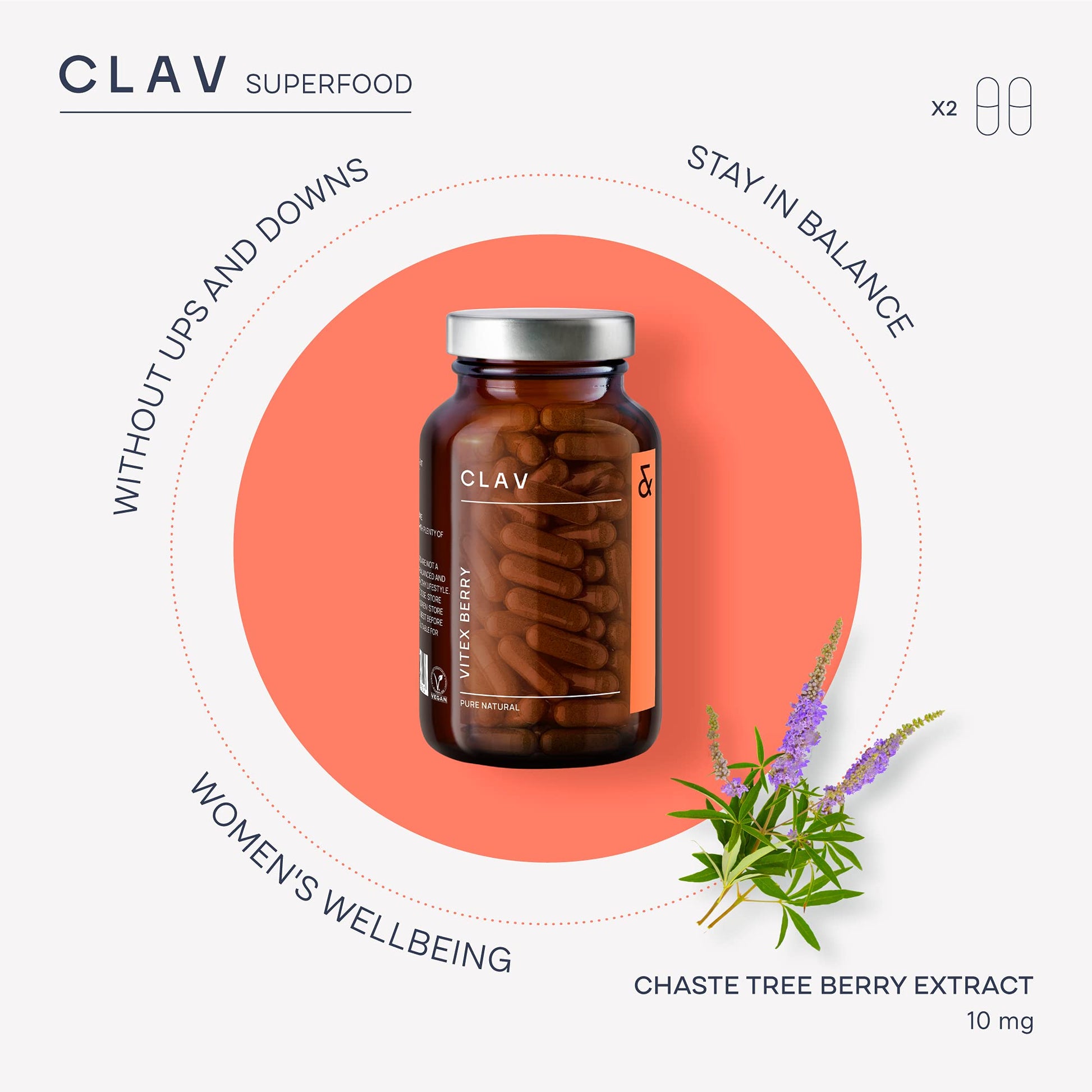 Vitex Berry - Premium Chasteberry 4:1 Extract (Vitex Agnus Castus) - Menopause & PMS Support - AB Mystery