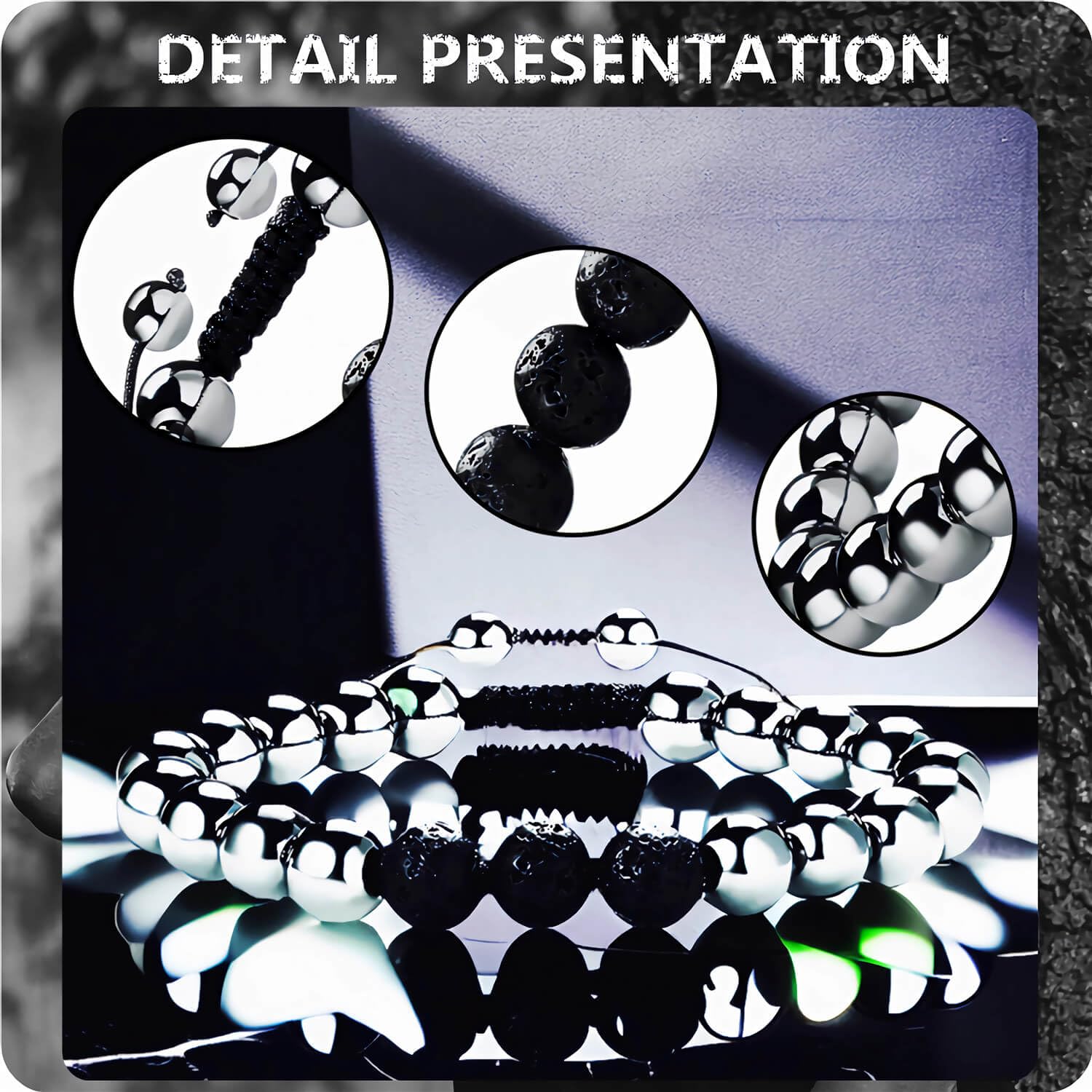 RENZHI-Magnetic Hematite Bracelet–Beaded Magnetic Bracelets for Men and Women - AB Mystery