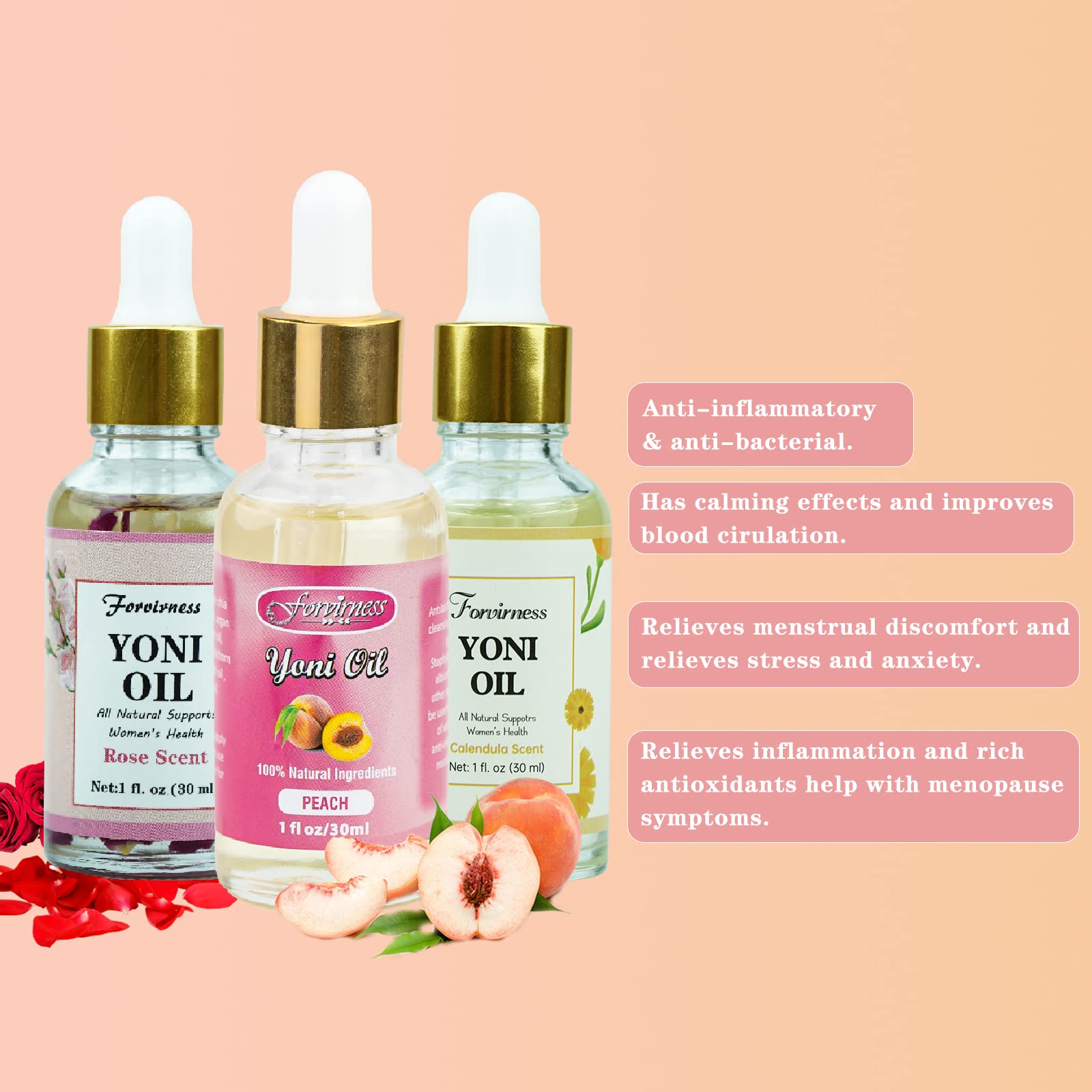 3 Packs Natural Yoni Oil Feminine Wash Ph Balanced for Women, Eliminates Vaginal Odor - AB Mystery