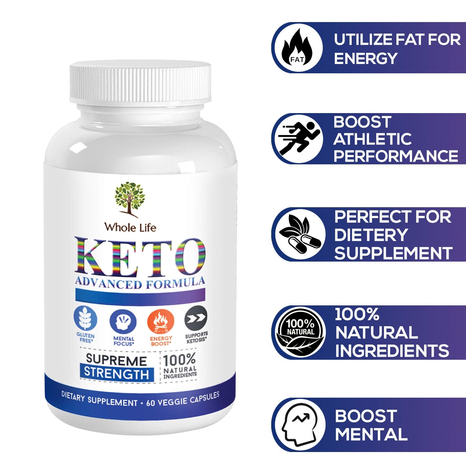 WHOLE LIFE Keto Advanced Formula Diet BHB Pills - Ketogenic All Natural, Support - AB Mystery