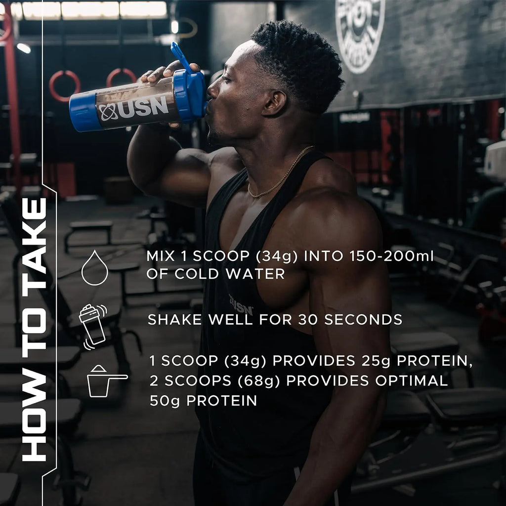 USN Blue Lab Whey Protein Powder: Banana - Whey Protein 908g - Post-Workout USN