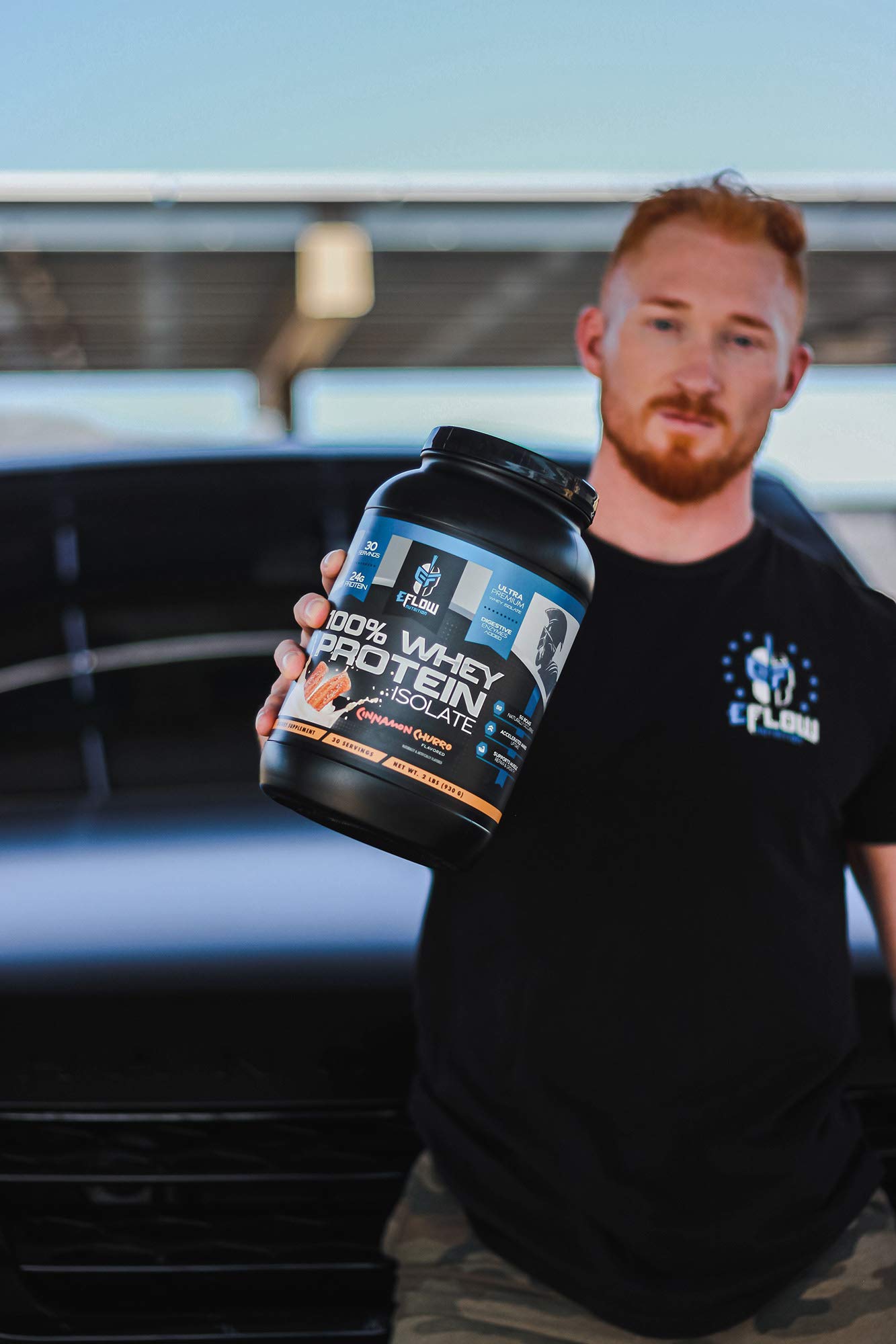 eFlow Nutrition 100% Whey Protein Isolate - Lactose-Free Digestive Enzymes Added - AB Mystery