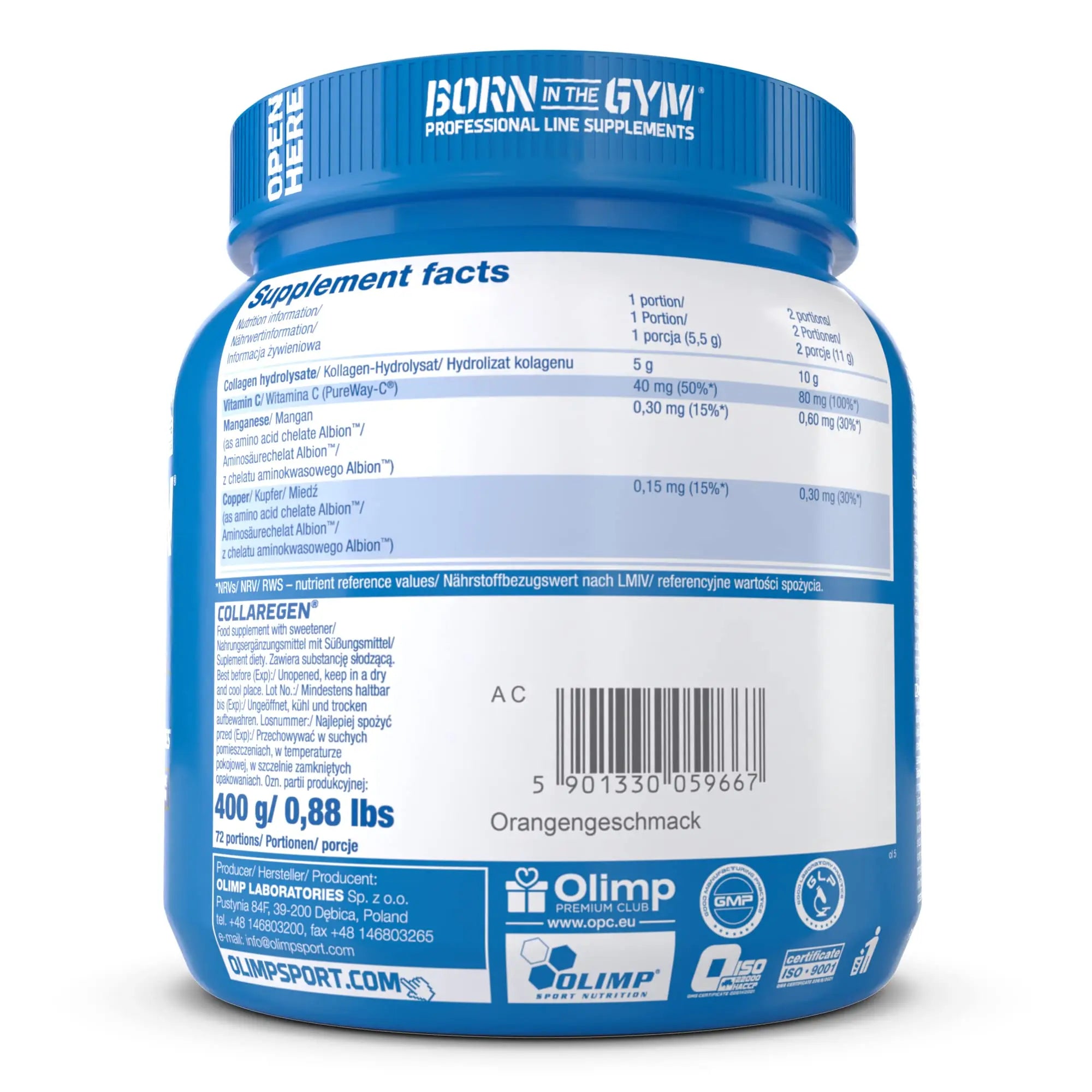 Olimp Labs Collaregen Mineral Supplement, Orange Flavour Powder, 400 g - AB Mystery