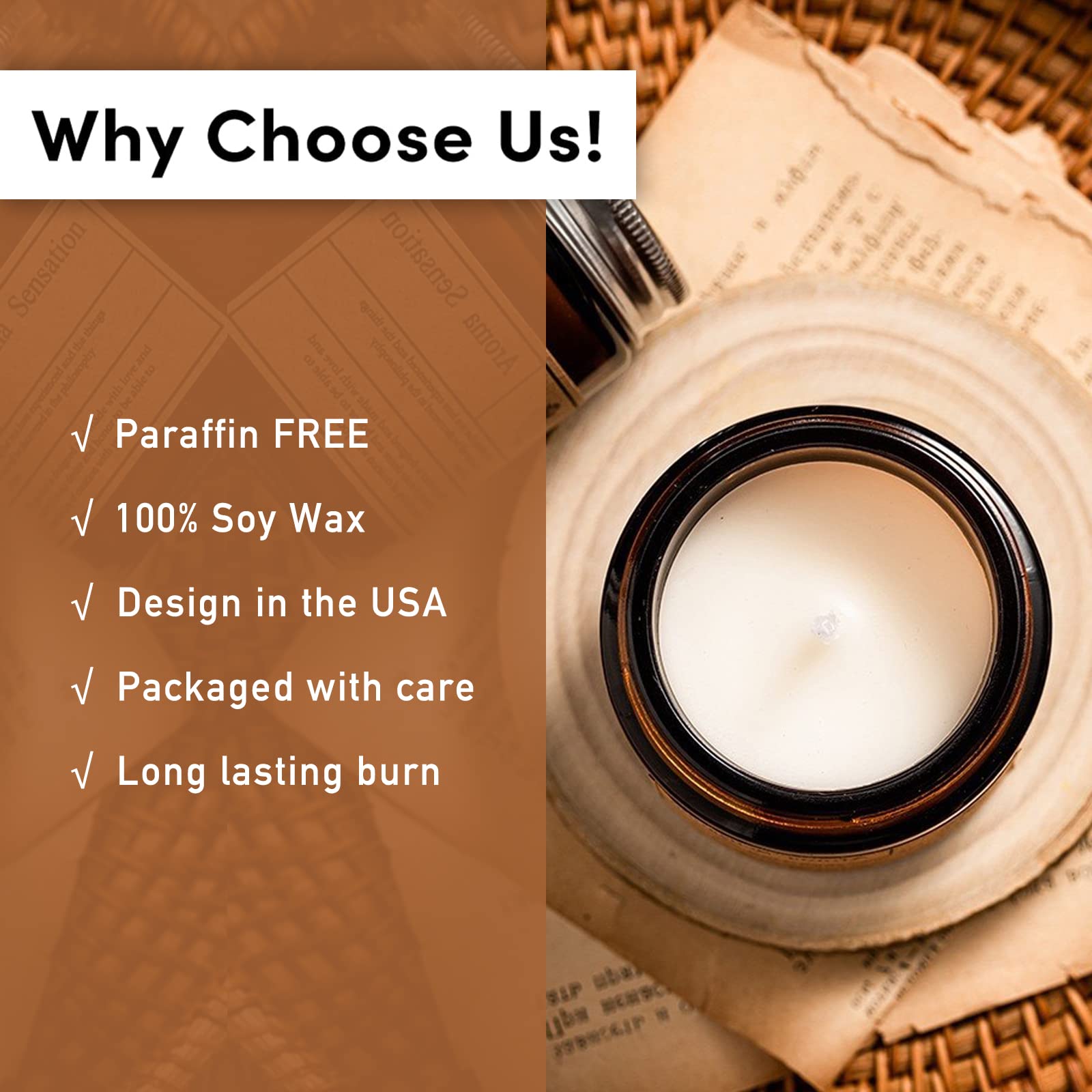 Annye White Tea Scented Candles, Organic Soy Candle for Home Scented, Hand-Poured Jar Candle - AB Mystery