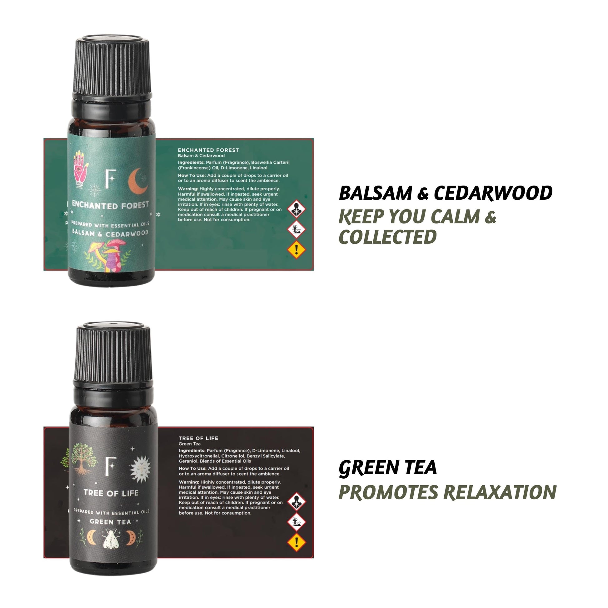 Folkulture Essential Oil Set for Diffuser, Set of 6, Aromatherapy Diffuser Oil Scents for Home - AB Mystery