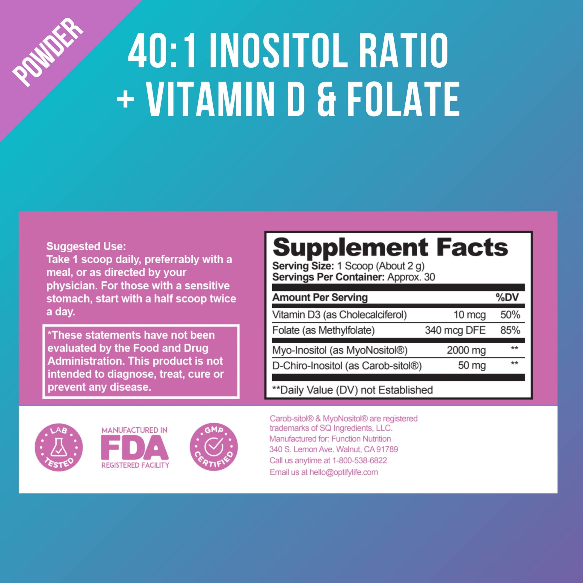 Premium Inositol Supplement Bundle - Myo-Inositol and D-Chiro Inositol Plus Folate - AB Mystery