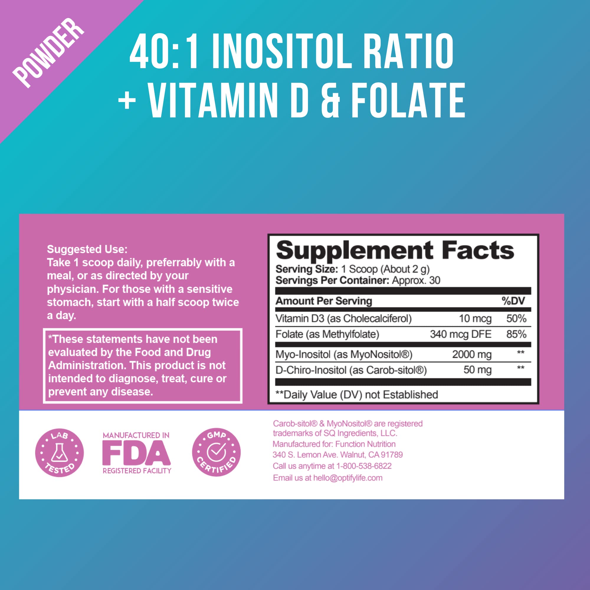 Premium Inositol Supplement Bundle - Myo-Inositol and D-Chiro Inositol Plus Folate - AB Mystery