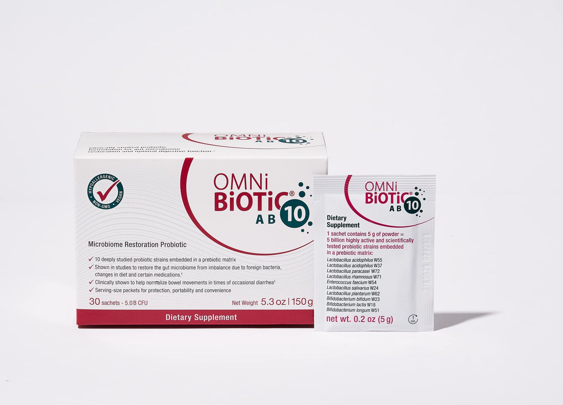 OMNi BiOTiC AB 10 - Clinically Tested Restorative Probiotic - Supports & Restores Gut Flora & Digestion - AB Mystery