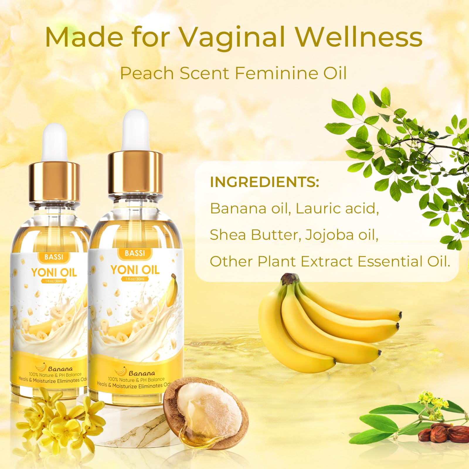 2PCS Yoni Oil Organic Feminine Oil Vaginal Moisturizer - Ph Balance for Women - Feminine Deodorant - AB Mystery