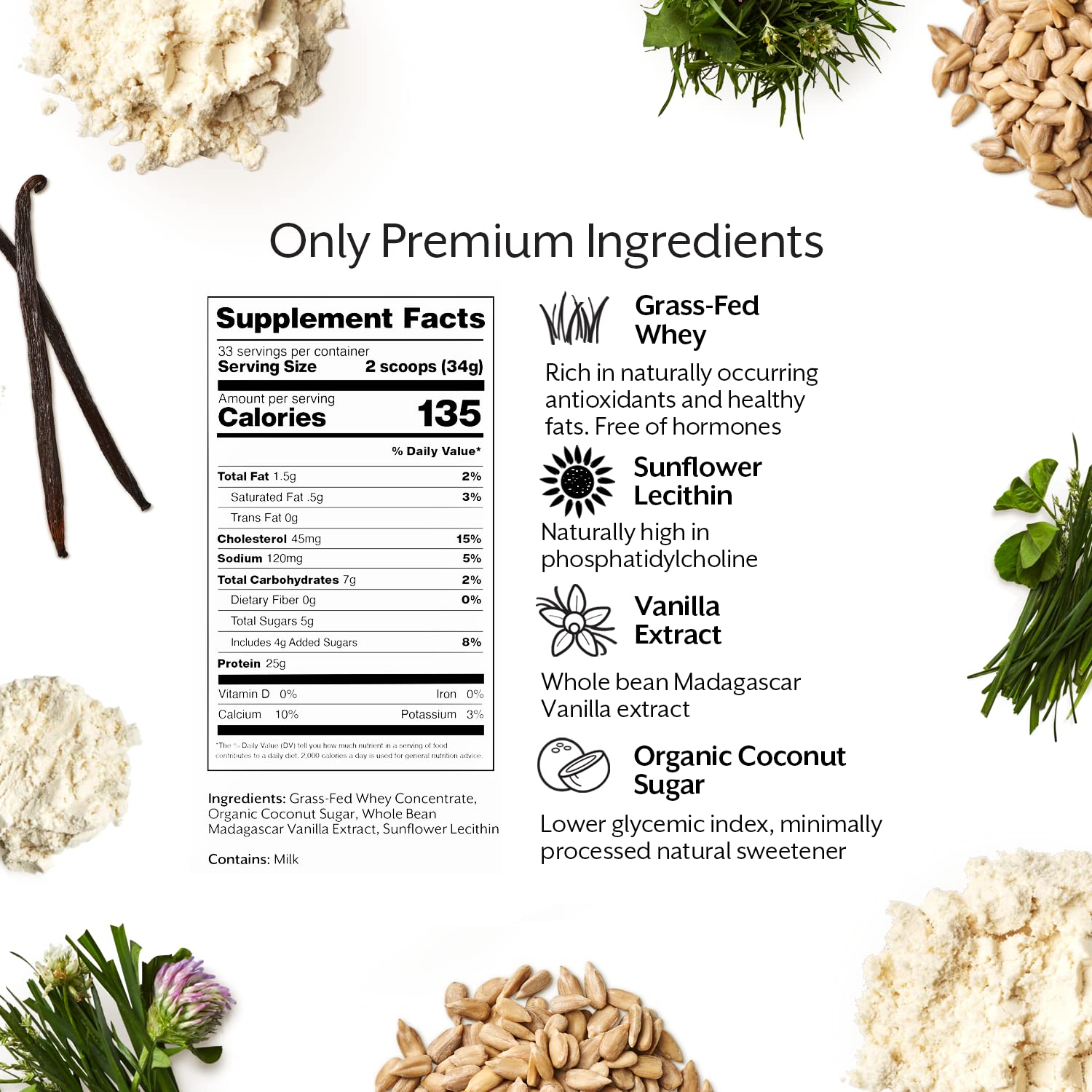 Promix Whey Protein Powder, Vanilla - 2.5lb Bulk - Grass-Fed & 100% All Natural - AB Mystery