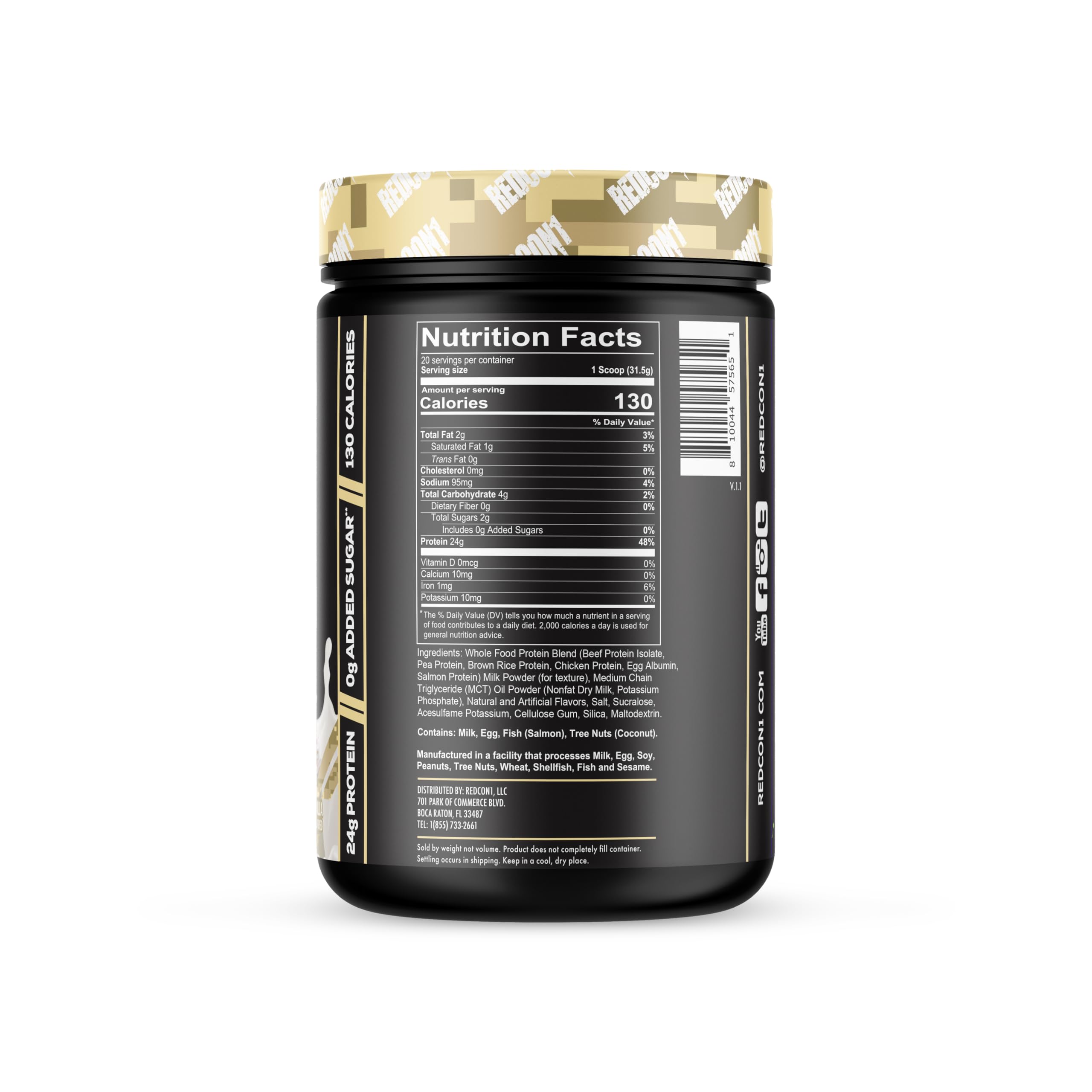 REDCON1 MRE Lite Whole Food Protein Powder, Vanilla - Low Carb & Whey Free Meal - AB Mystery