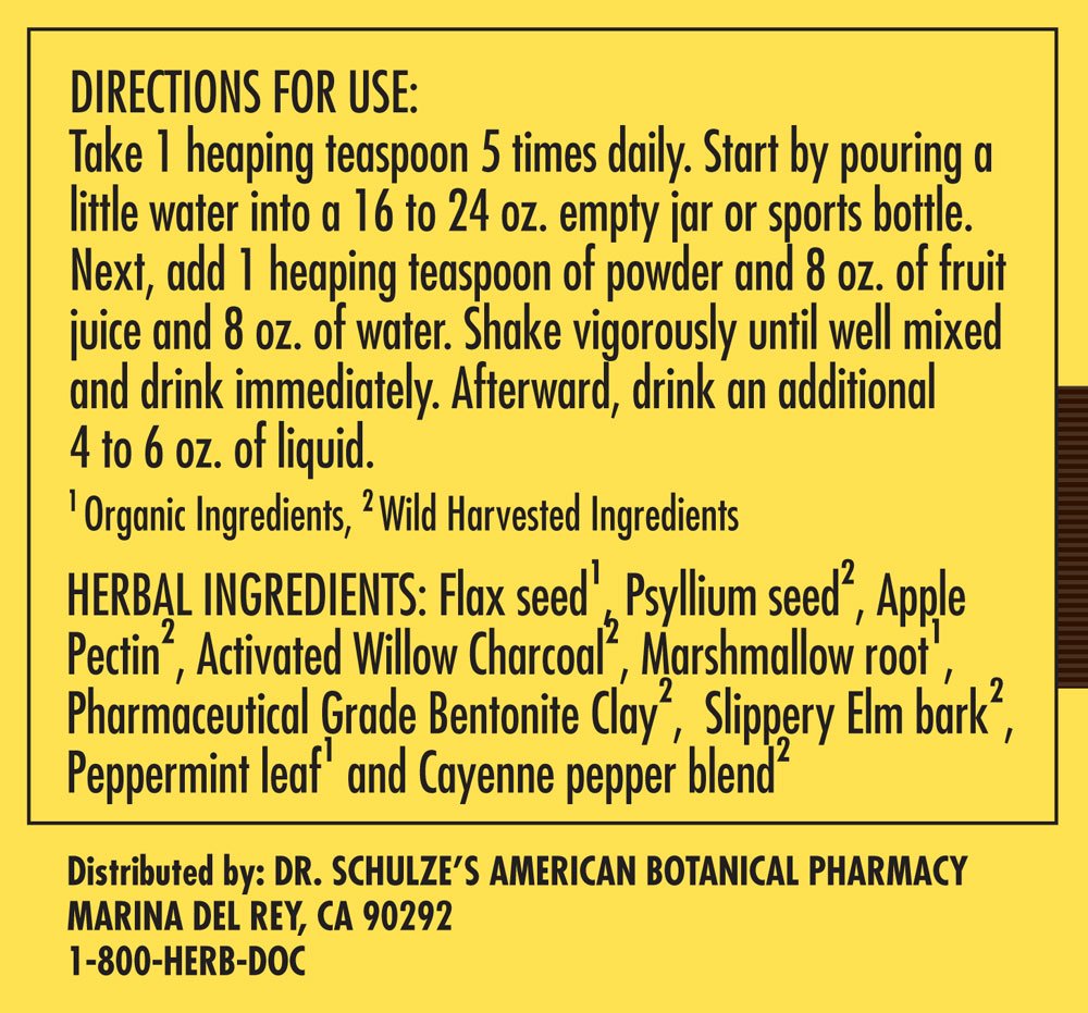 Dr. Schulze’s | Intestinal Formula #2 | Herbal Colon Cleanse Formula | Natural Detox Powder - AB Mystery