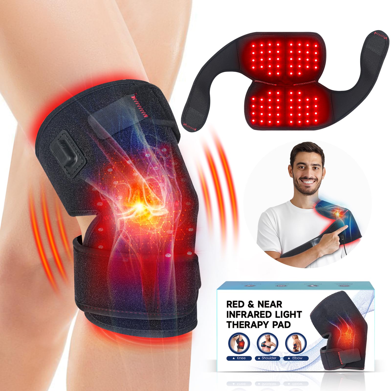 Red Light Therapy for Knee, Infrared Red Light Therapy Device Wrap Belt with 660nm Red Light