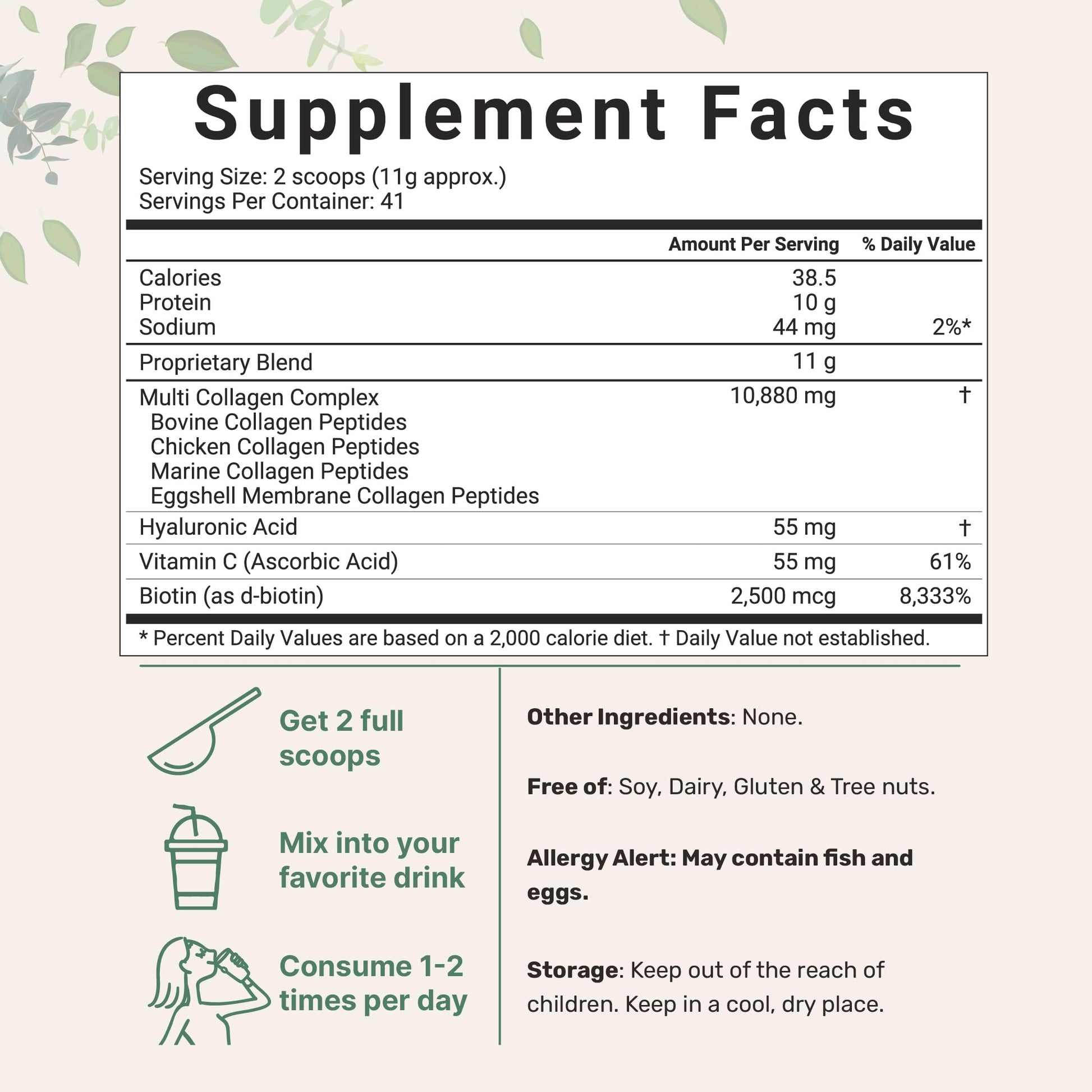 Multi Collagen Peptides Powder, 16 Oz - Hydrolyzed Protein Peptides | Type I,II,III,V,X - AB Mystery