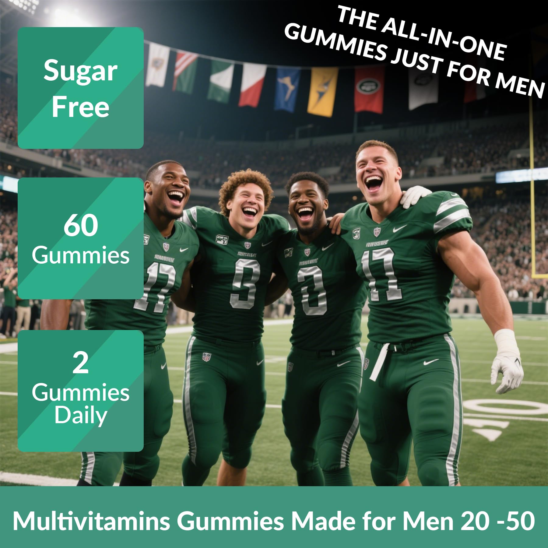 2 Pack Mens Multivitamins Gummies- Methylated Multivitamin for Men with Coq 10, Vegan Omega 3, Vitamins A C E D3 K2 B6 B12 B1 B2 - AB Mystery