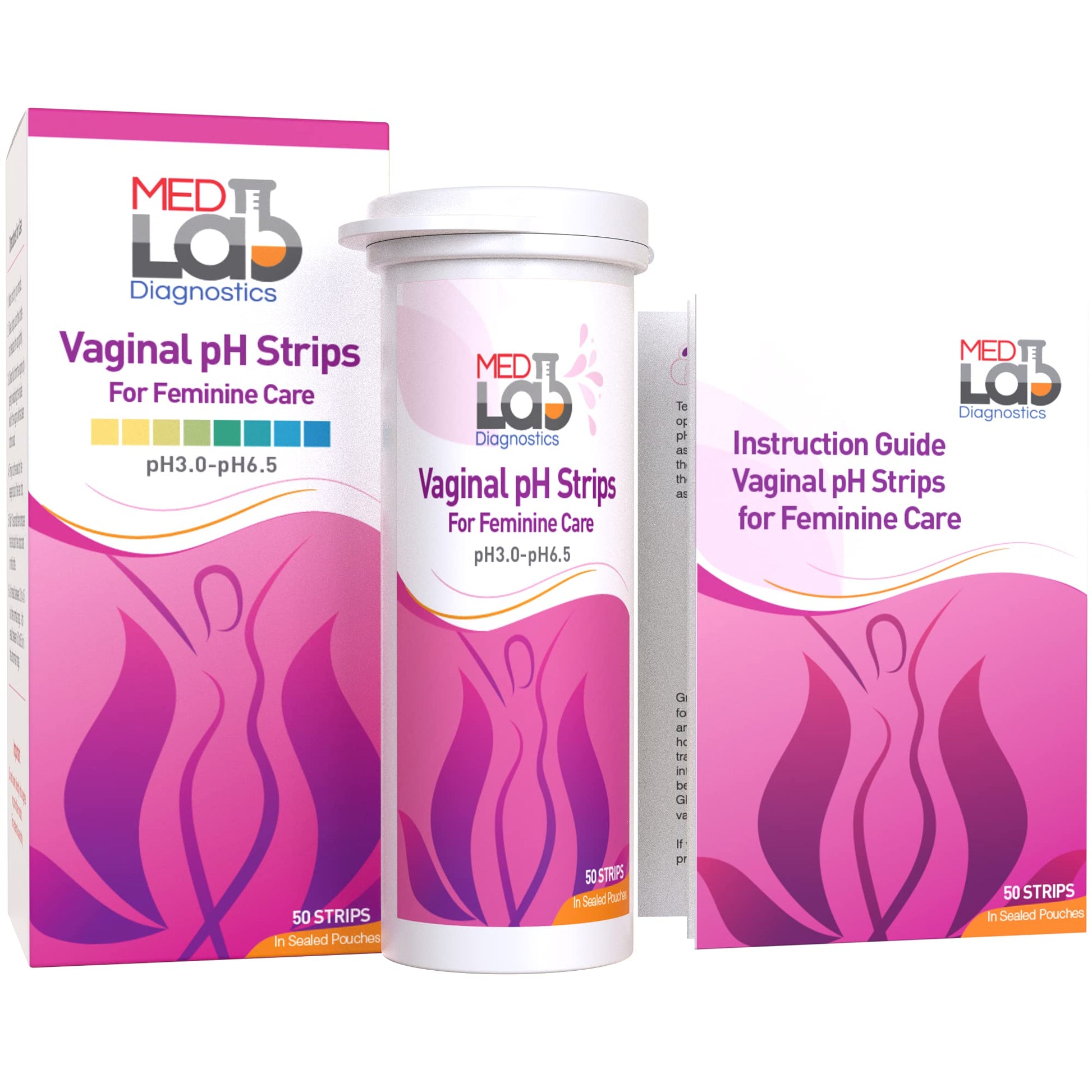 Vaginal ph Test Strips for Women(50 cnt). BV Bacterial Vaginosis and Yeast Infection Test Strips - AB Mystery