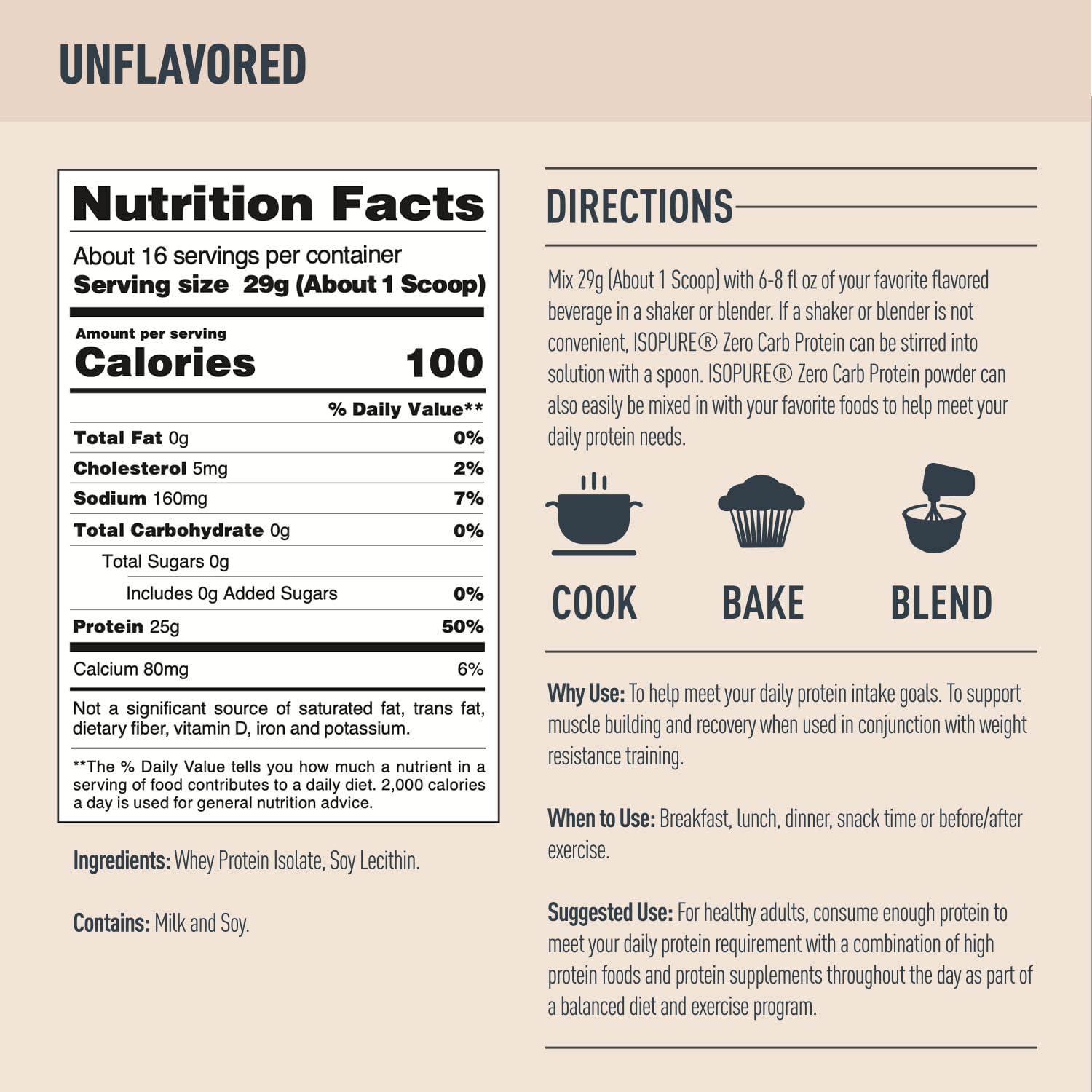 Isopure Unflavored Protein, Whey Isolate, 25g Protein, Zero Carb & Keto Friendly - AB Mystery