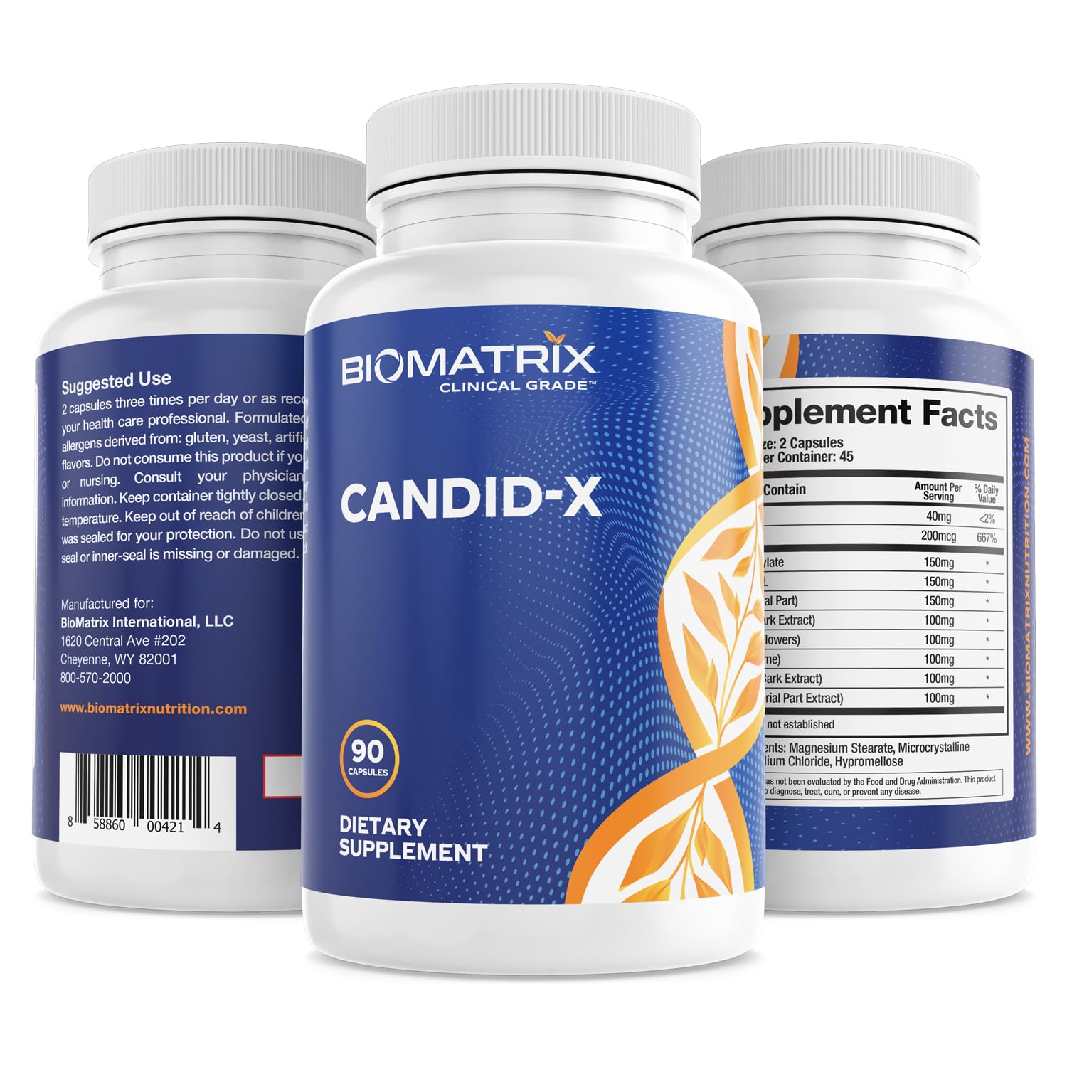 BioMatrix Candid-X Gut Cleanse with Berberine, Oregano, Sodium Caprylate, Chamomile, Ginger - AB Mystery
