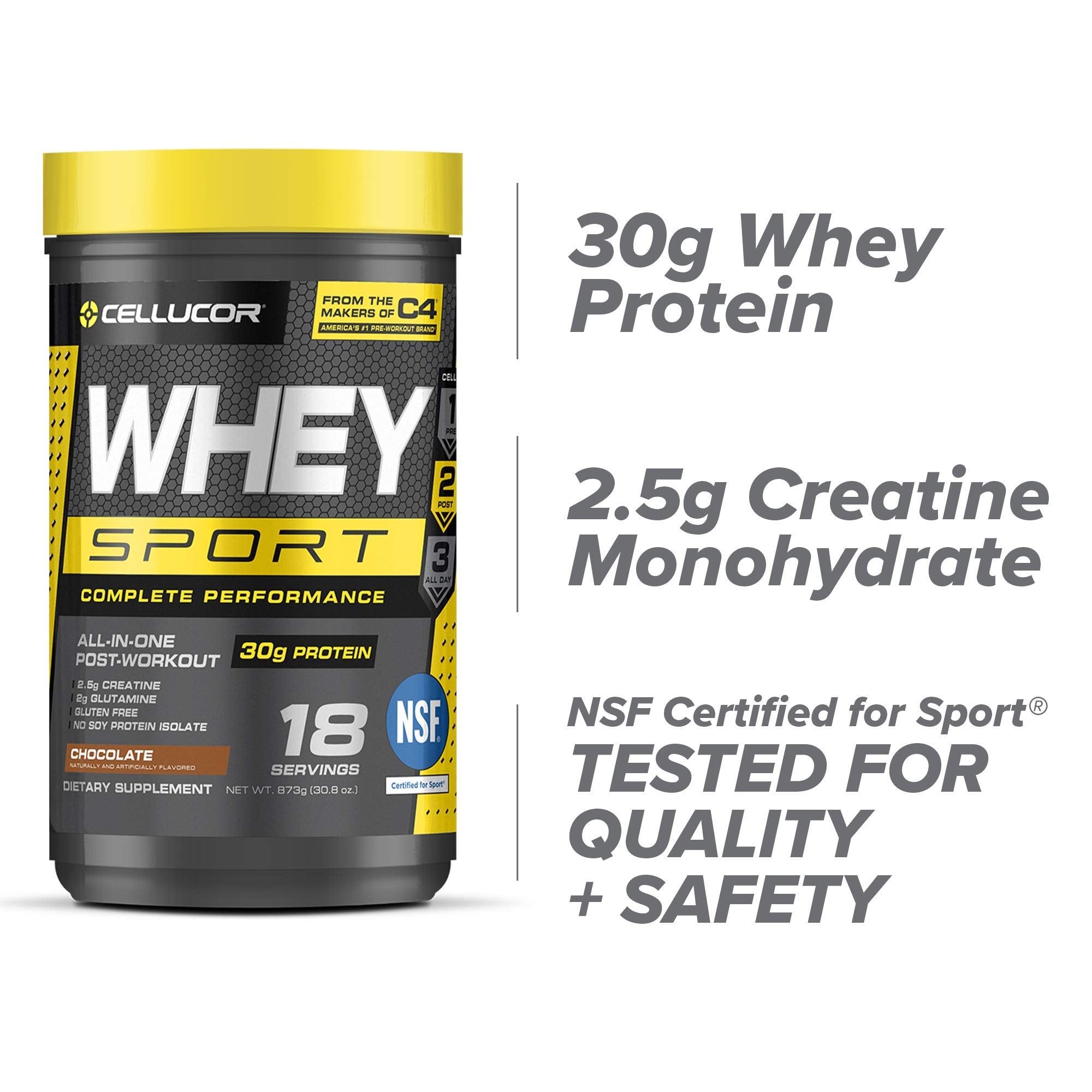 Cellucor Whey Sport Protein Powder Chocolate | Post Workout Recovery Drink with Whey - AB Mystery
