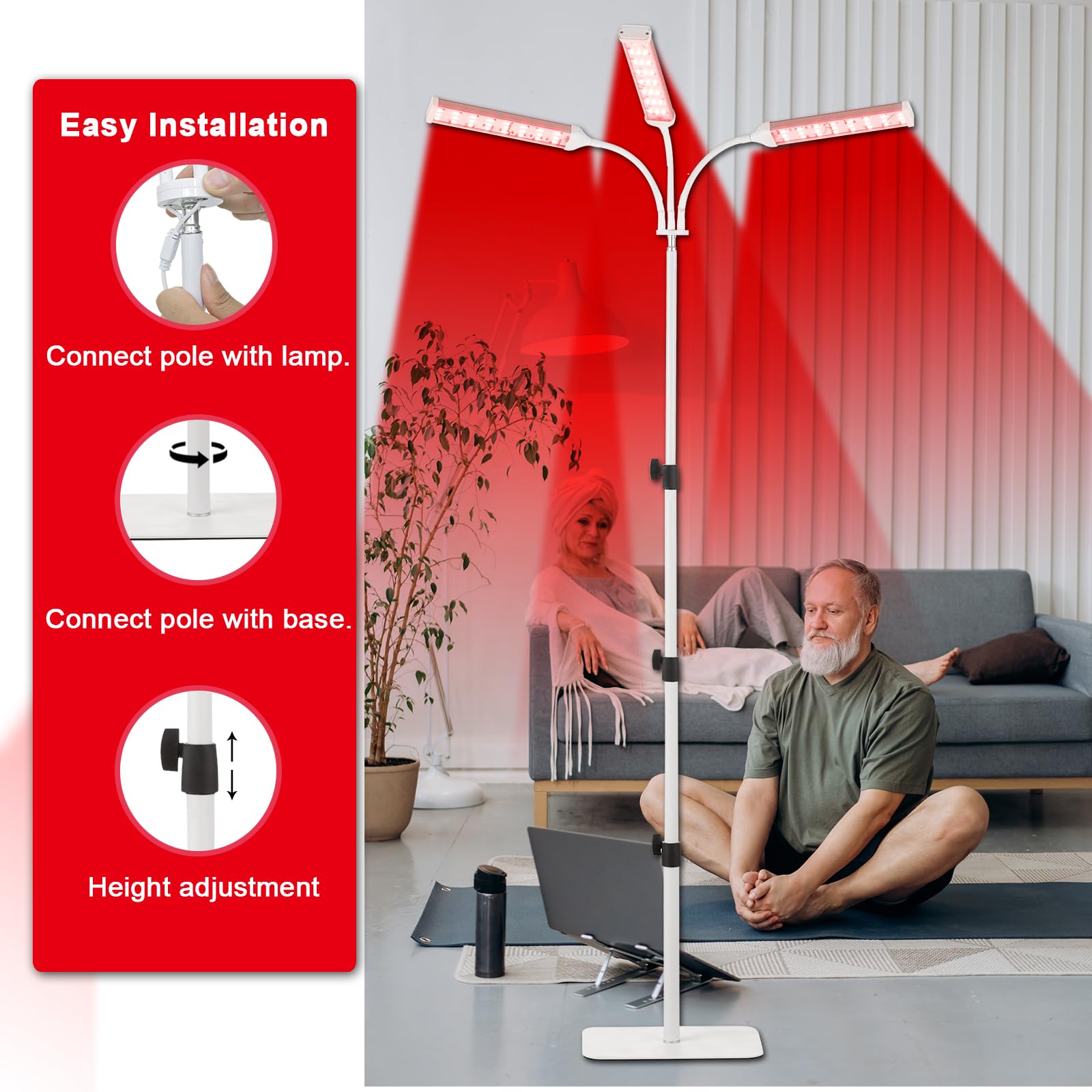 Akarishin Red Light Therapy Lamp- 660nm Red Light,850nm & 940nm Infrared Light Therapy - AB Mystery