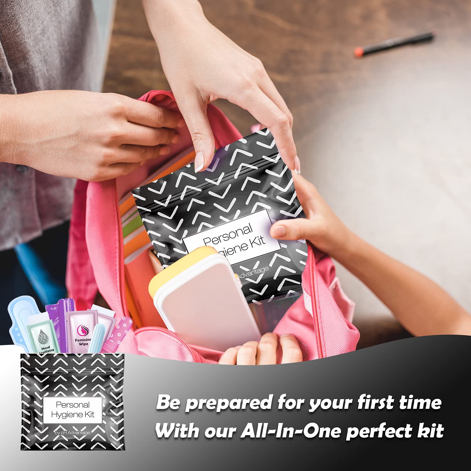 3 x Menstrual All-in-One Kits - Assorted Colors | Convenience on The Go | Single Period Kit Packs - AB Mystery