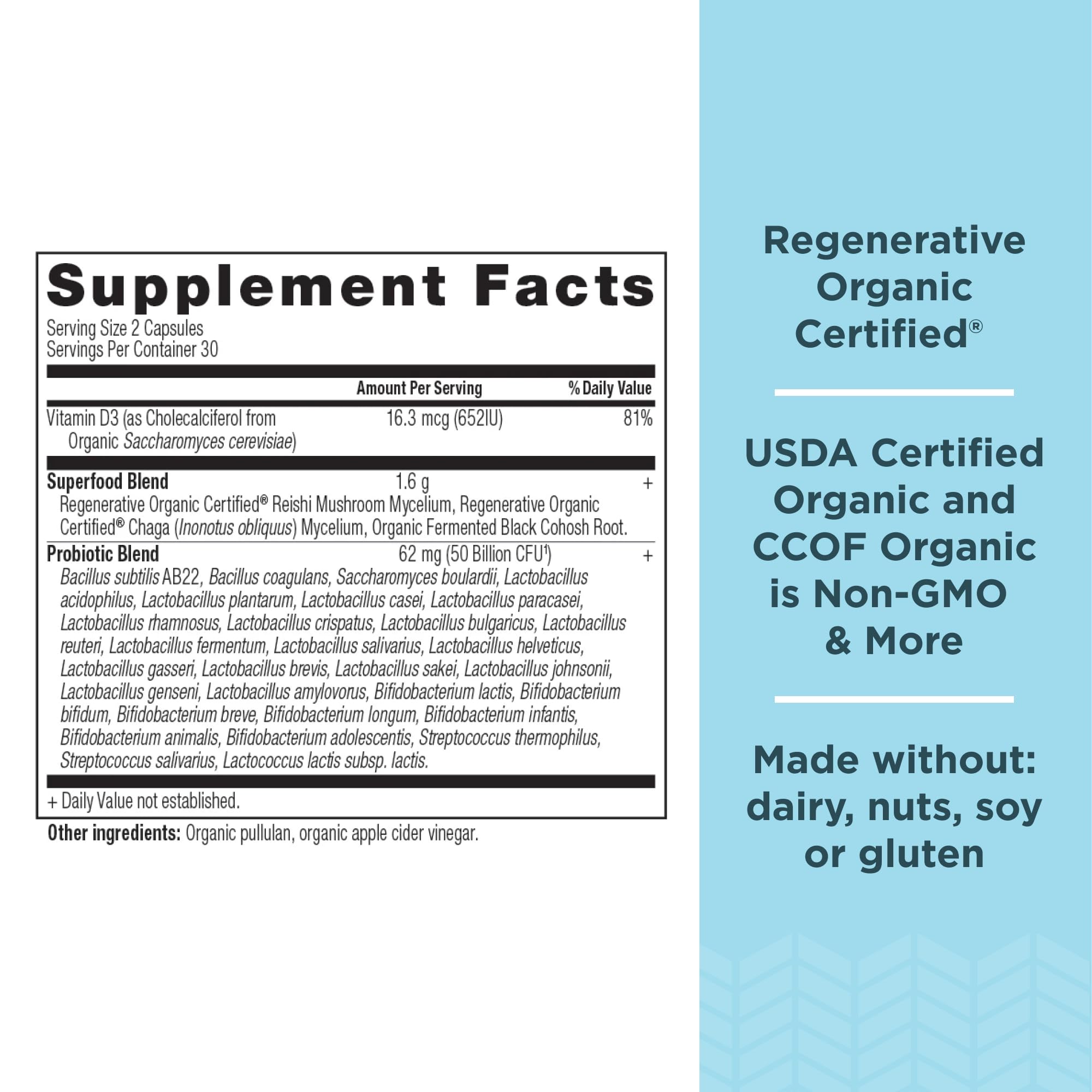 Ancient Nutrition Regenerative Organic Certified Probiotics for Menopause Support - AB Mystery