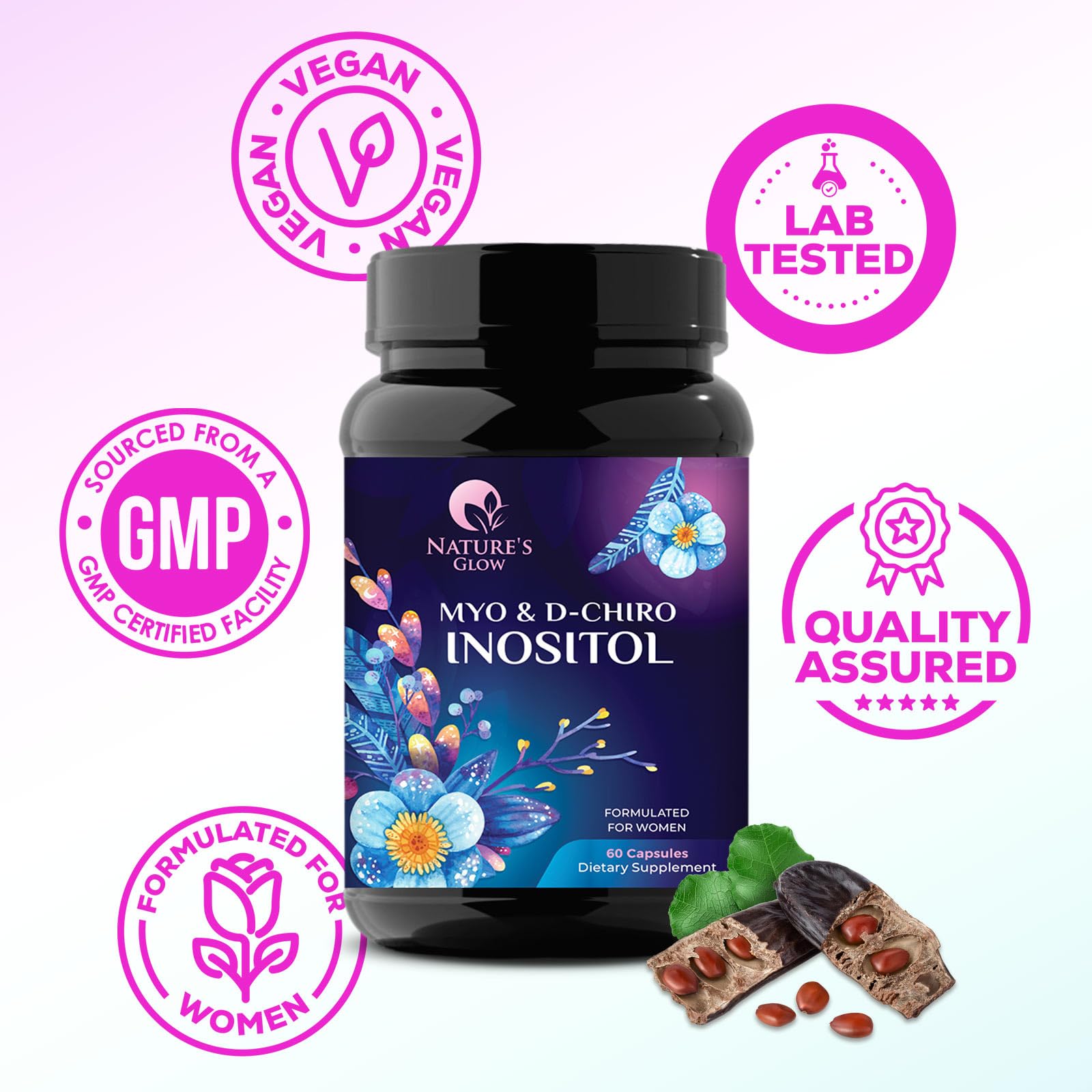 Myo-Inositol & D-Chiro Inositol Blend - 30 Day Supply, Premium 40:1 Ratio, Hormone Sup - AB Mystery