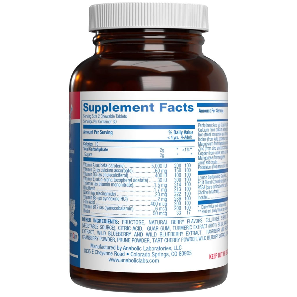 25-in-1 Kids Chewable Multivitamin - Clinically Formulated Kids Multivitamin with Iron Magnesium Vitamins A B Complex C D E Antioxidant Rich Fruit Extracts & More - AB Mystery