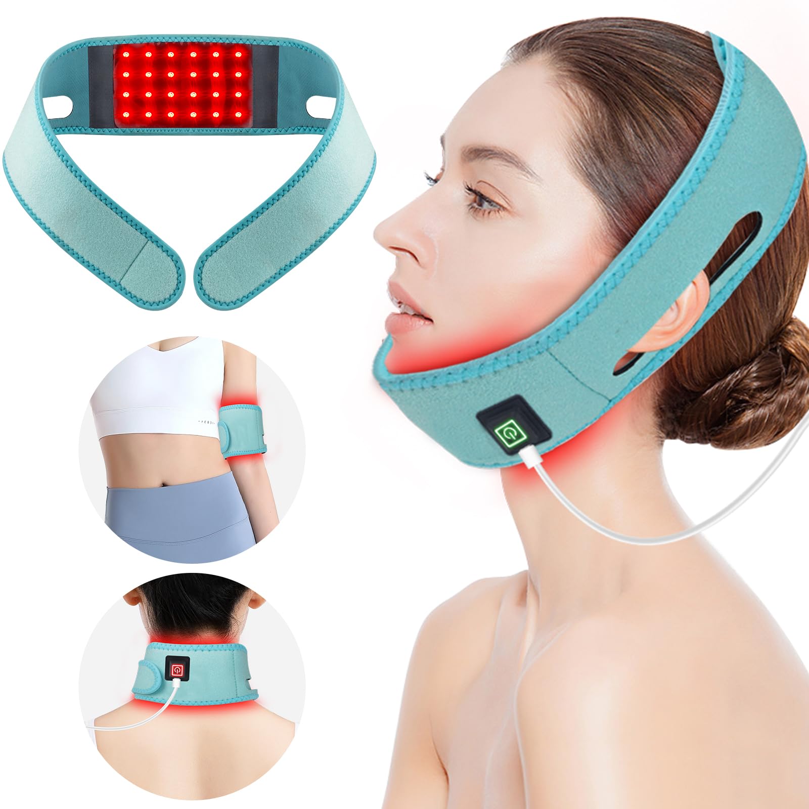 Red Light Therapy for Neck, Yasinaner Red Infrared Light Therapy Pad for Neck 660nm Red Light