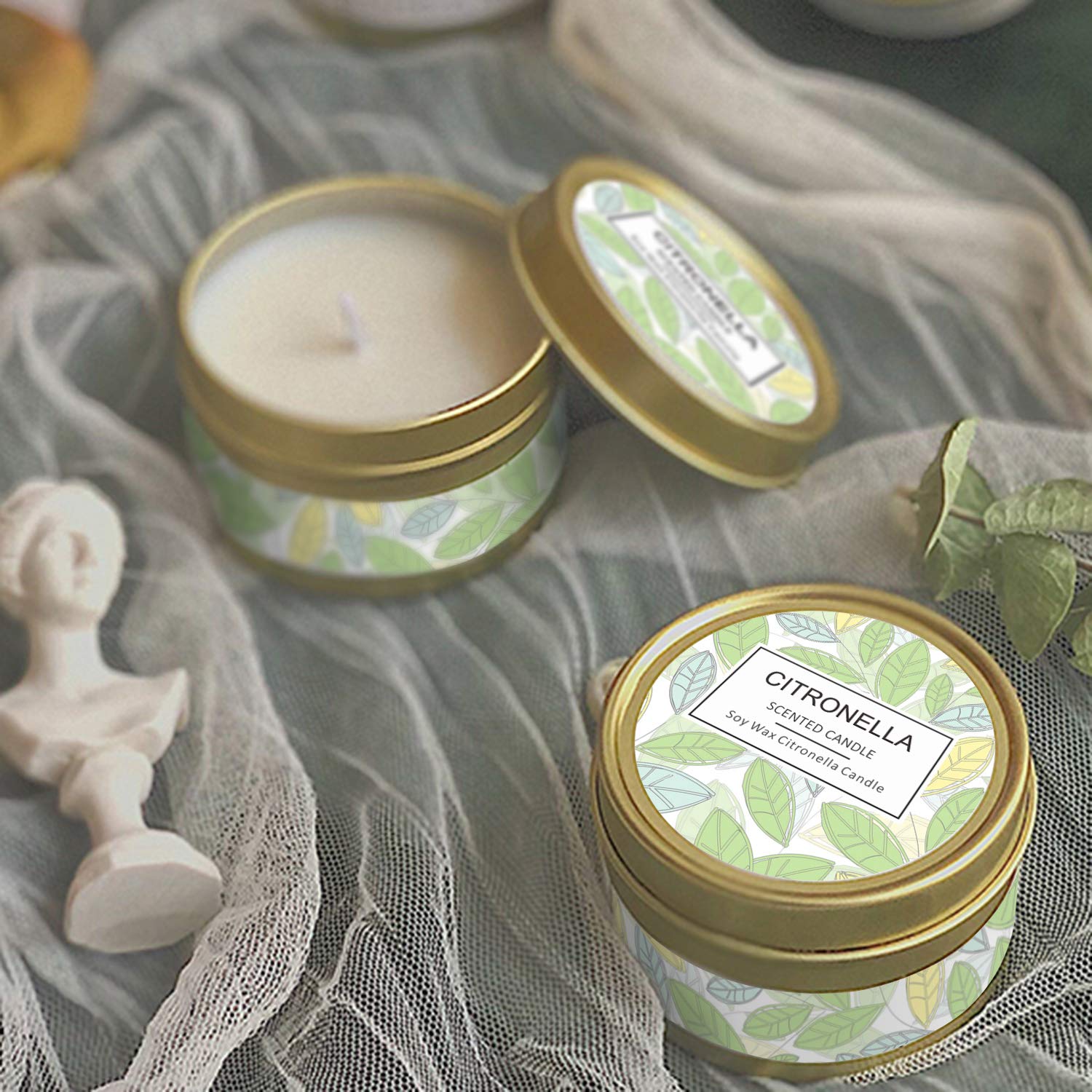 Citronella Candles Outdoor, Scented Candles, Summer Soy Wax Candles, Lemongrass Candles - AB Mystery